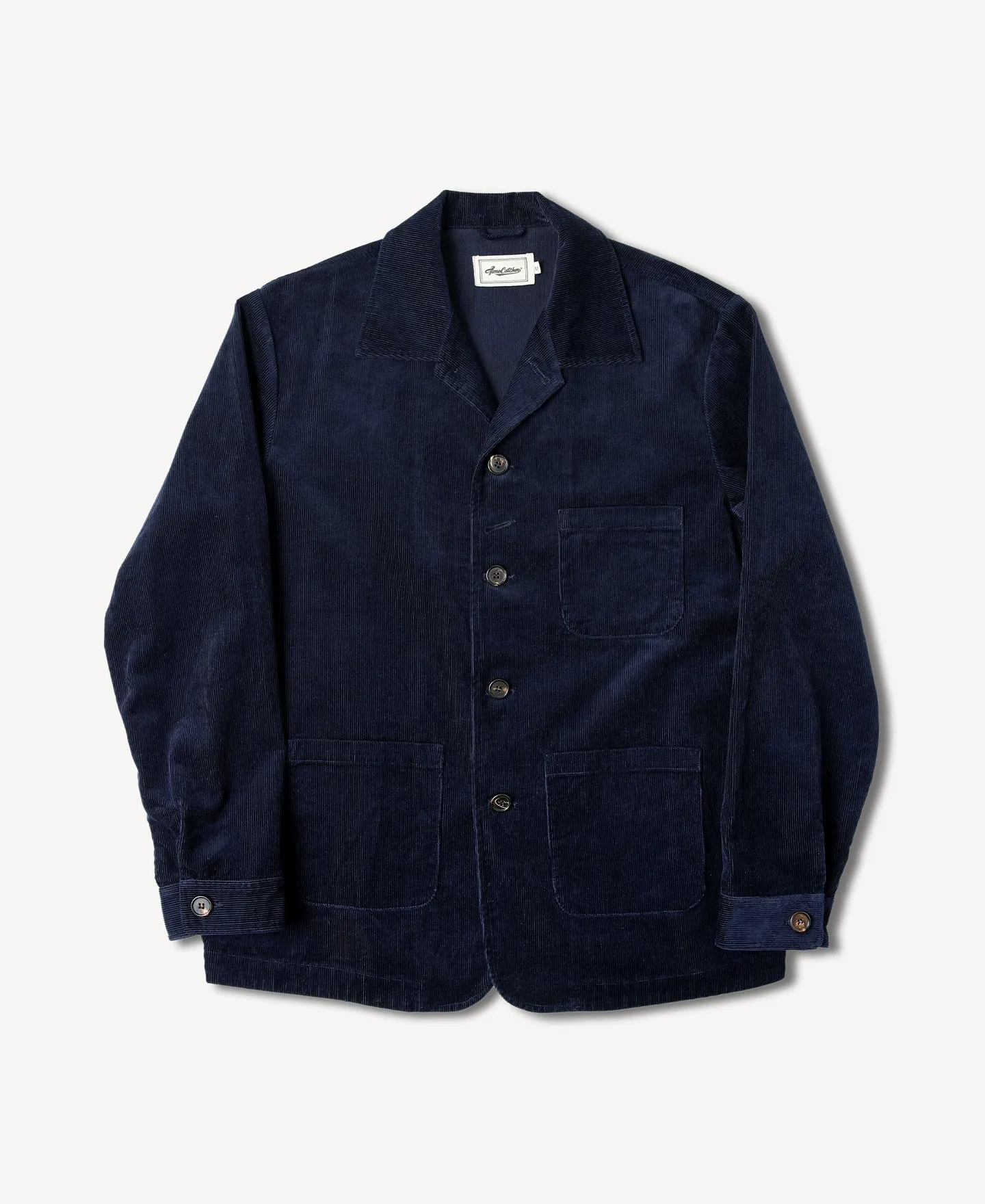 1940s French Indigo Corduroy Chore Coat sold by Time Catcher