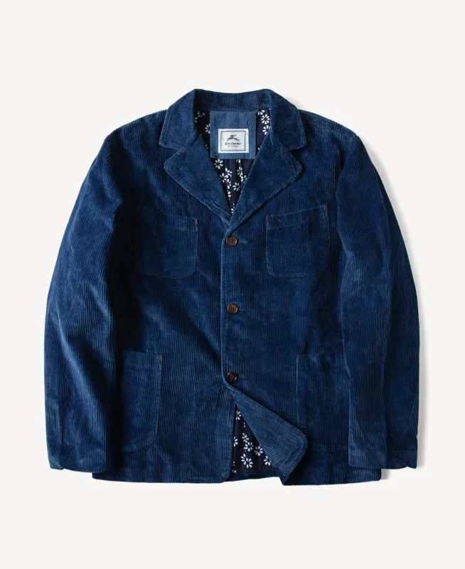 French Indigo-Dyed Corduroy Work Jacket sold by Time Catcher
