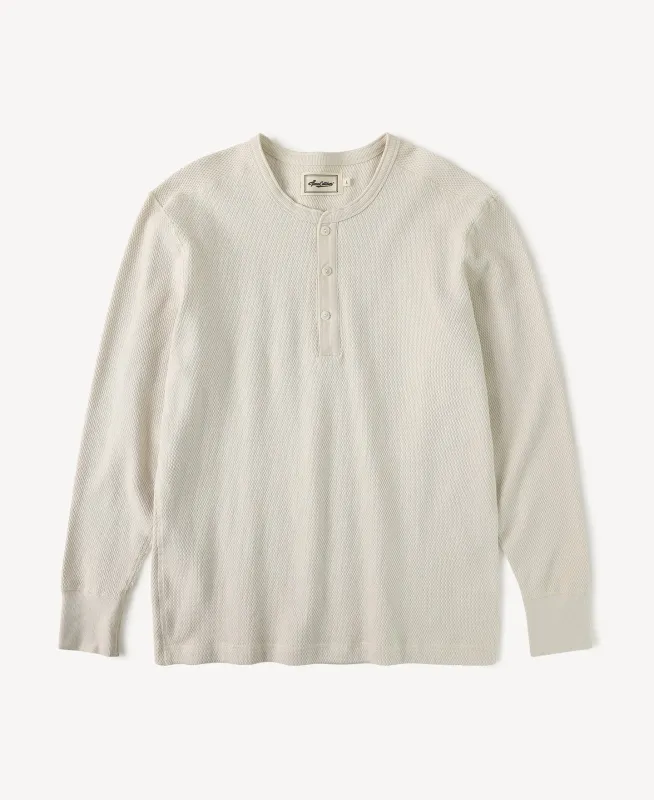 Raschel Knit Thermal Henley Shirt sold by Time Catcher