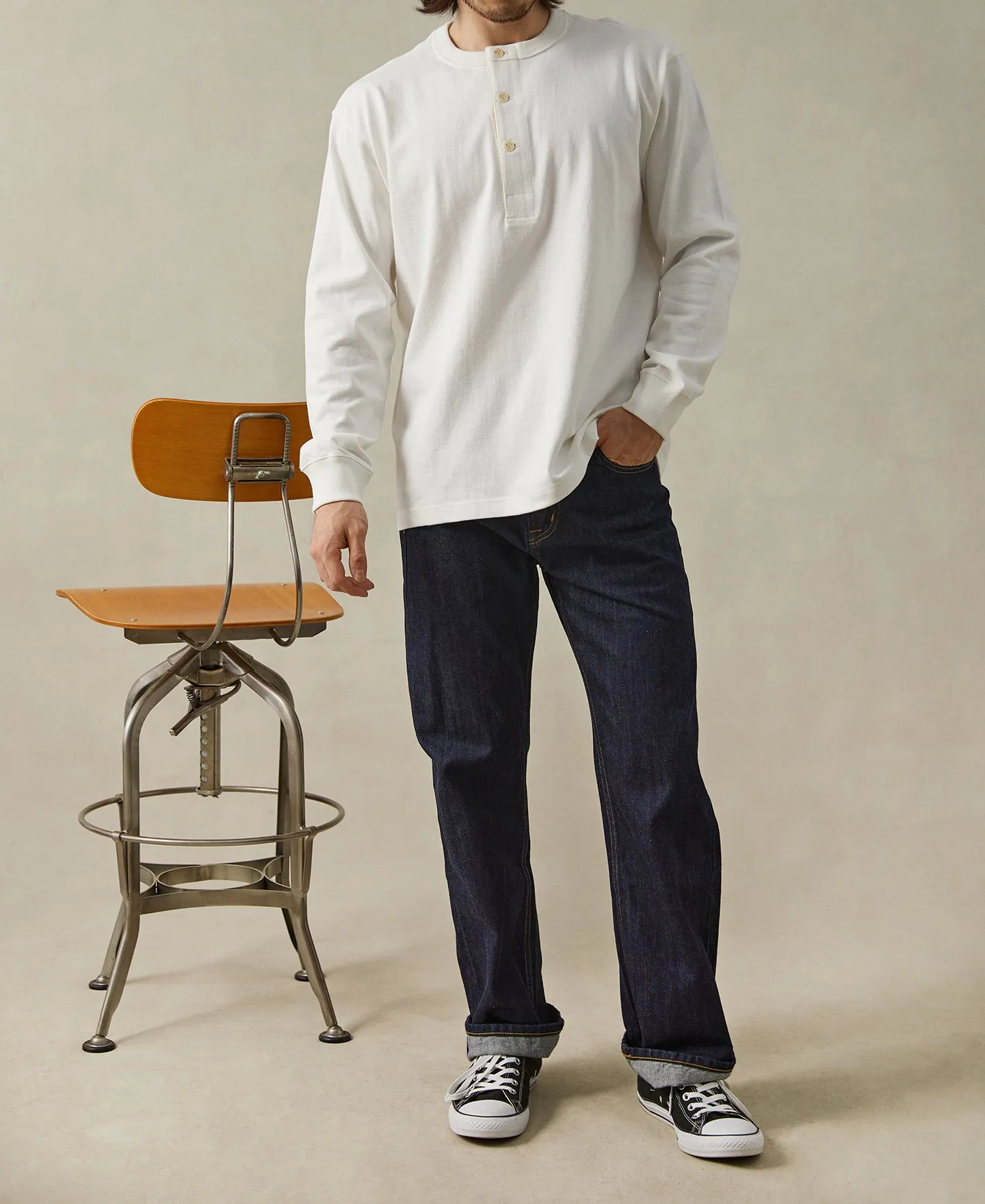 1930s Loopwheel Cotton Henley Shirt sold by Time Catcher product image thumbnail 3