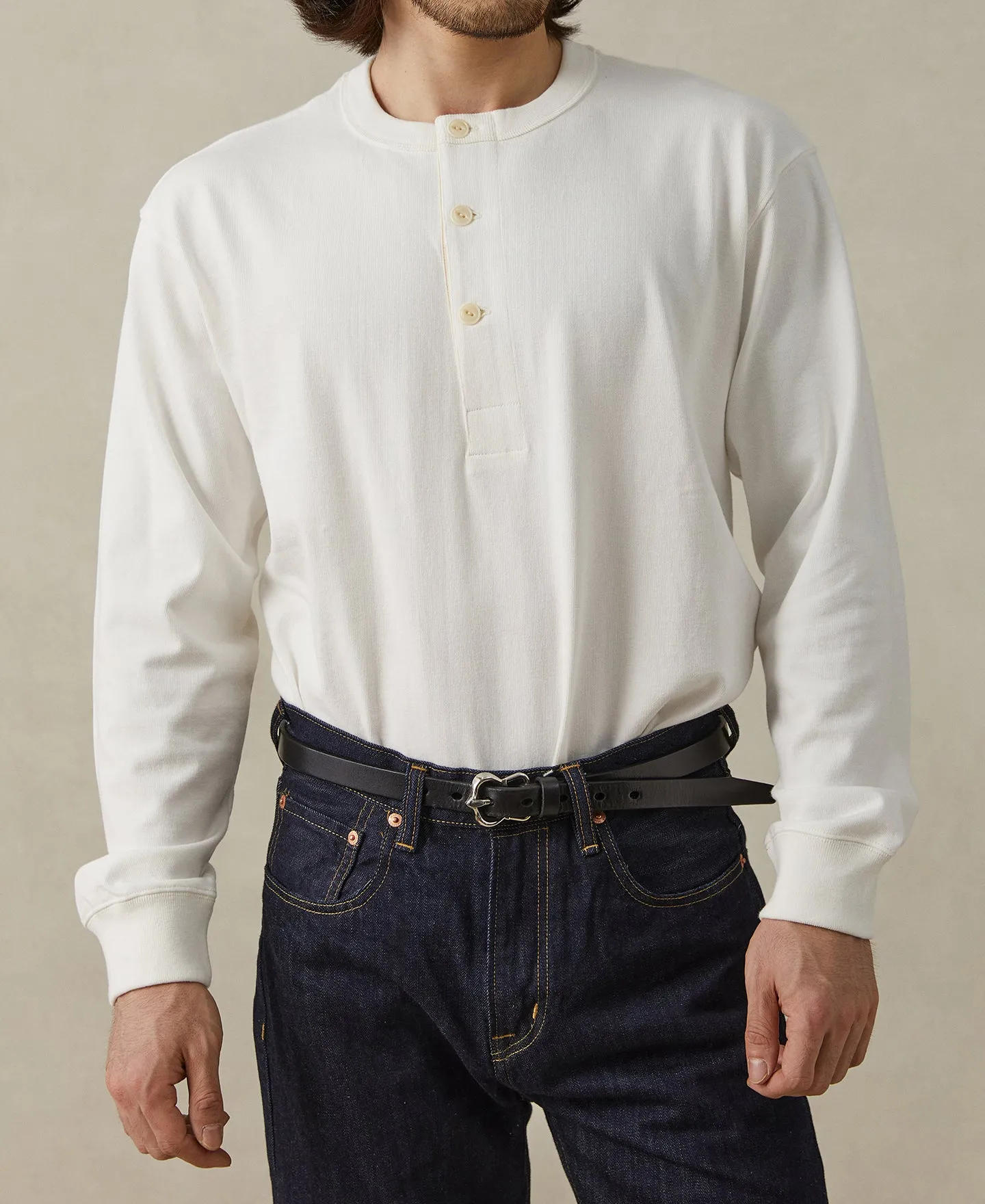 1930s Loopwheel Cotton Henley Shirt sold by Time Catcher product image thumbnail 2