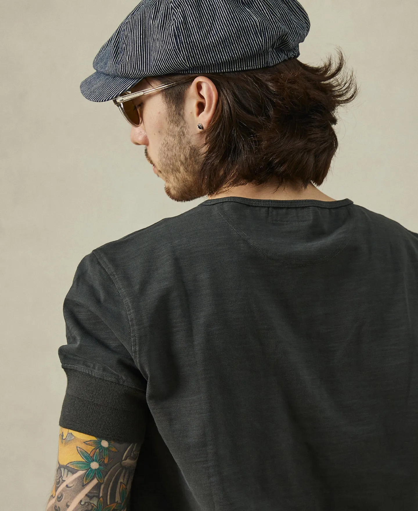 1900s Slub Cotton Short-Sleeve Henley Shirt sold by Time Catcher product image thumbnail 4