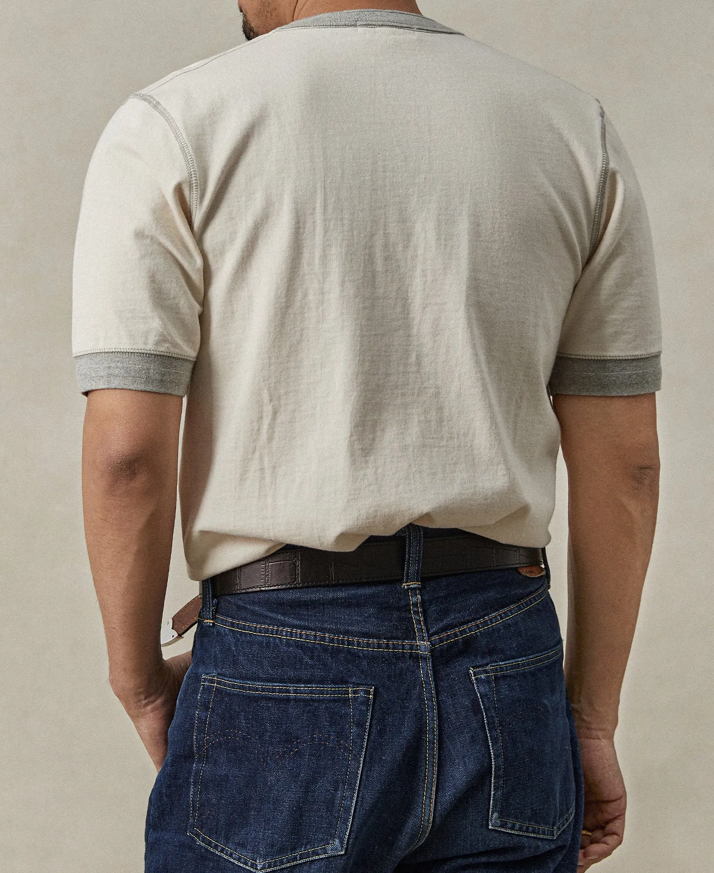 Heavyweight Cotton Tubular Short-Sleeve Henley Shirt sold by Time Catcher product image thumbnail 3