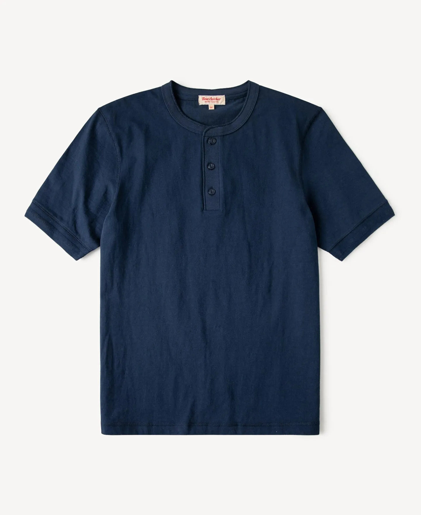 Heavyweight Cotton Tubular Short-Sleeve Henley Shirt sold by Time Catcher