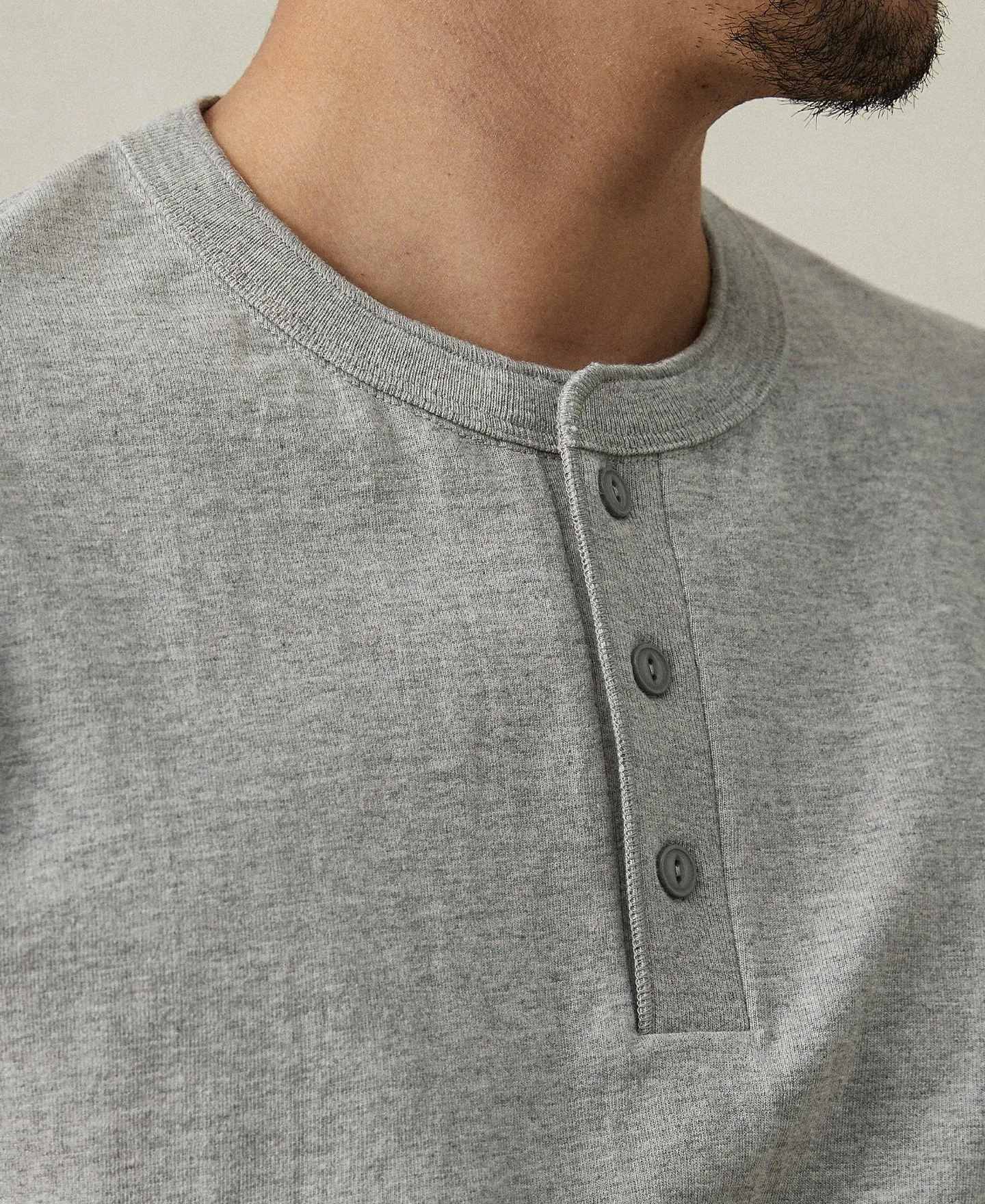 Heavyweight Cotton Tubular Short-Sleeve Henley Shirt sold by Time Catcher product image thumbnail 5