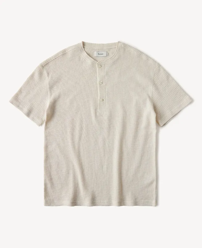 Honeycomb Waffle Knit Henley T-shirt sold by Time Catcher