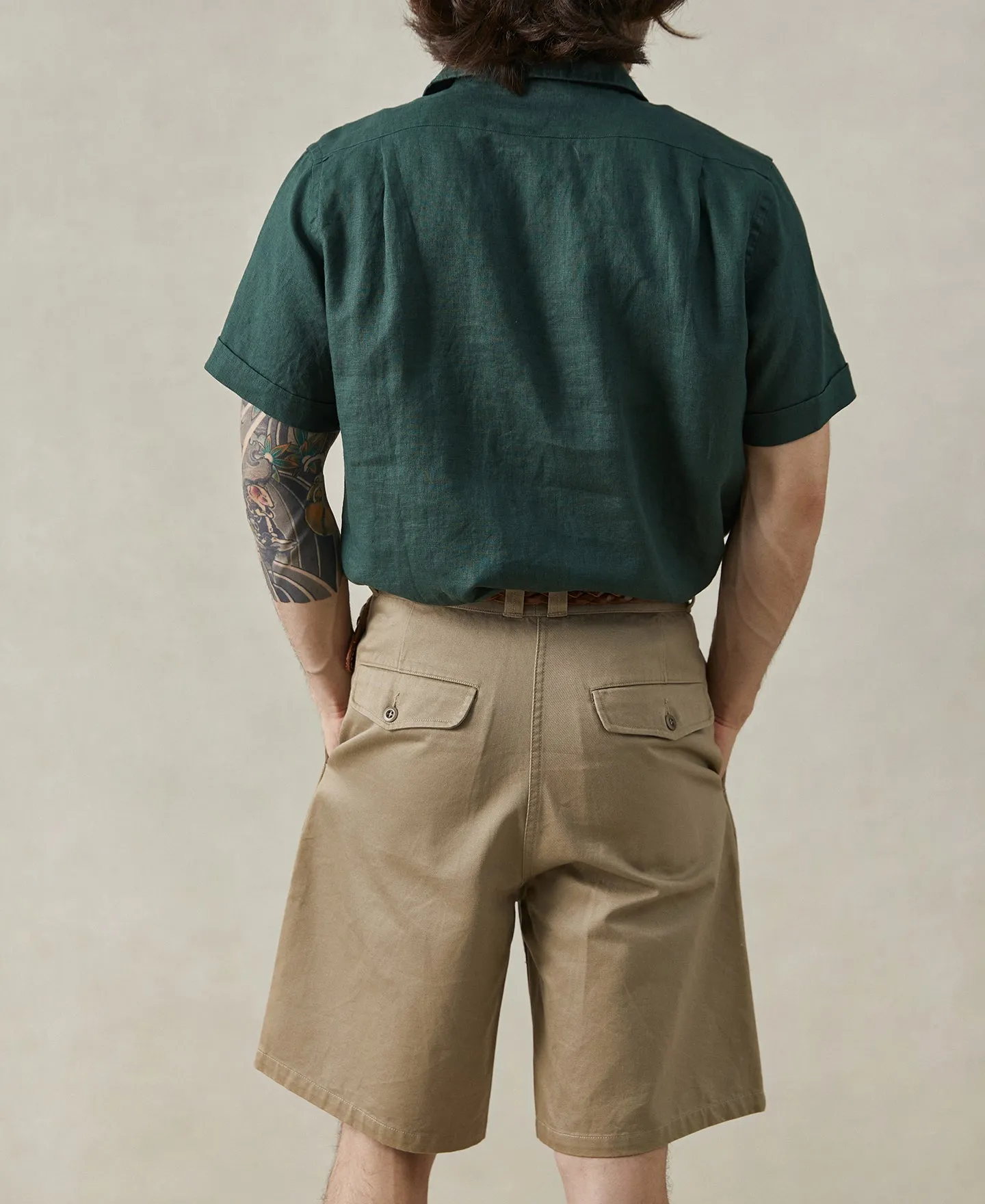 1950s Italian Collar Linen Short Sleeve Shirt sold by Time Catcher product image thumbnail 5