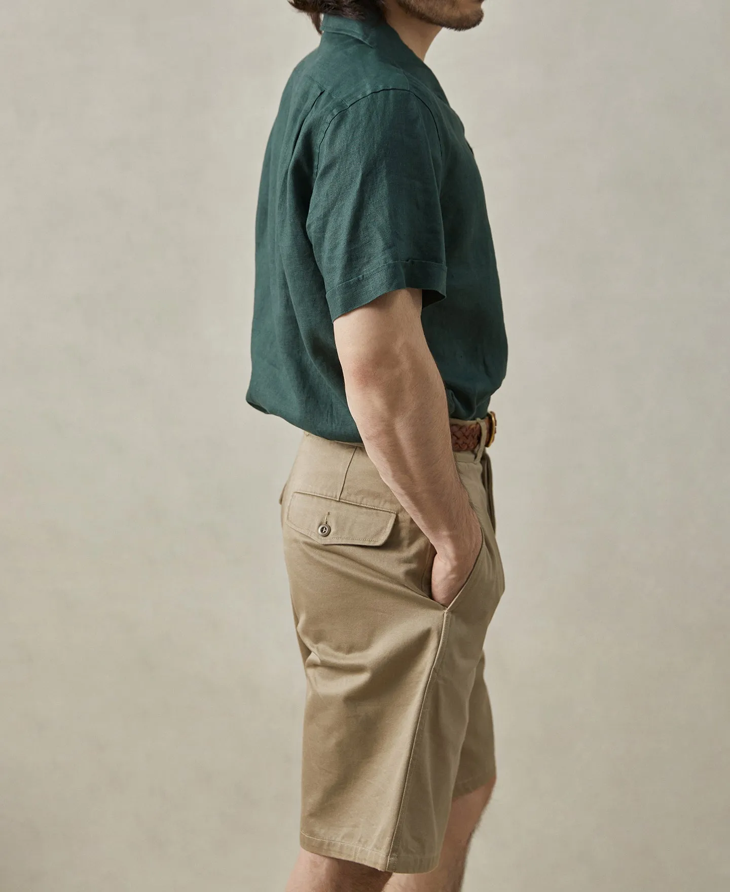1950s Italian Collar Linen Short Sleeve Shirt sold by Time Catcher product image thumbnail 4