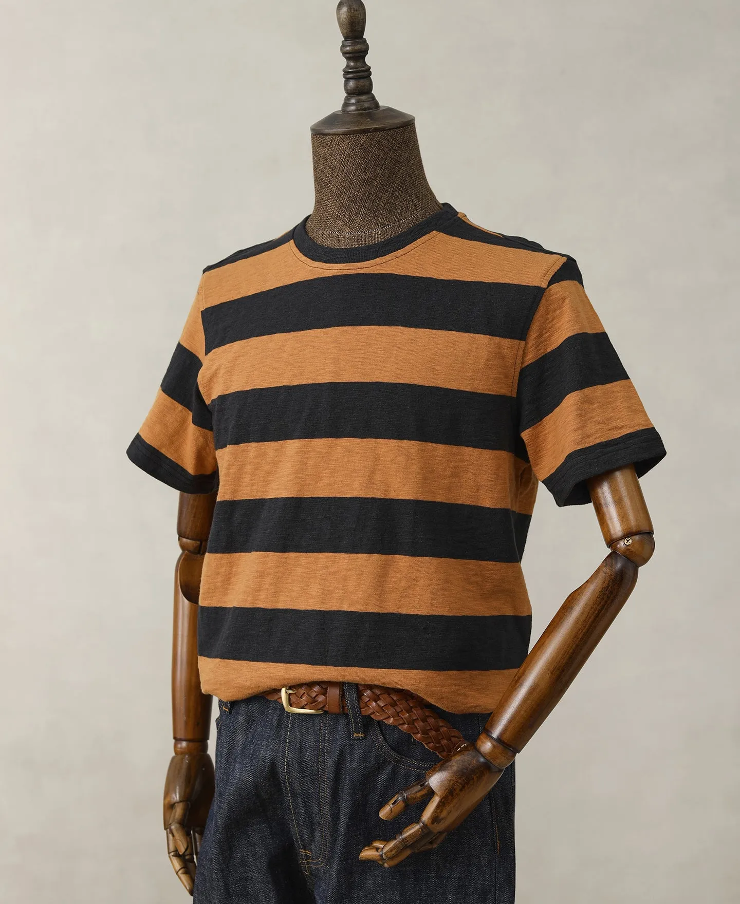 Slub Cotton Wide Striped T-Shirt sold by Time Catcher product image thumbnail 3
