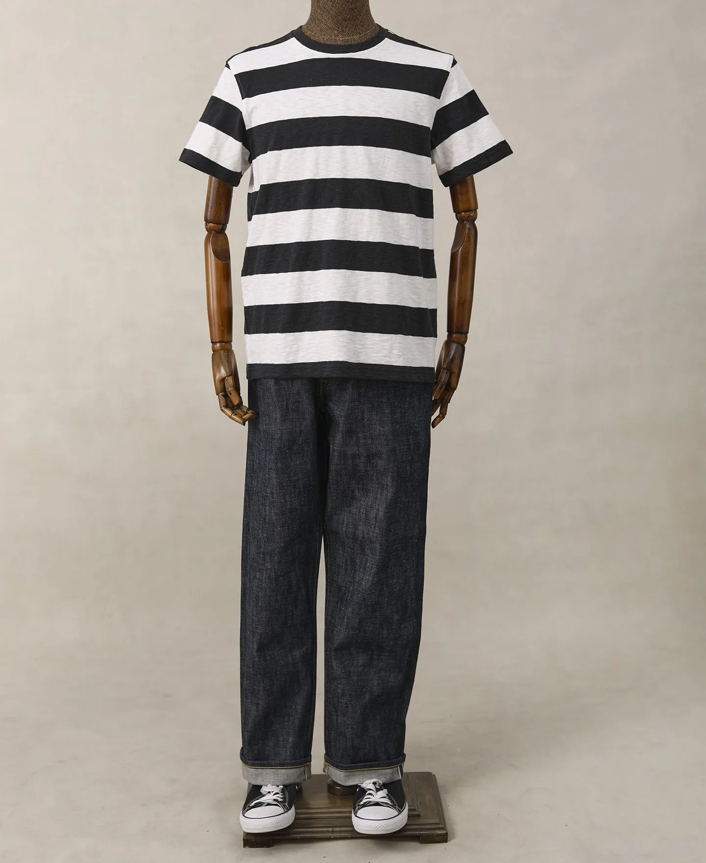Slub Cotton Wide Striped T-Shirt sold by Time Catcher product image thumbnail 5
