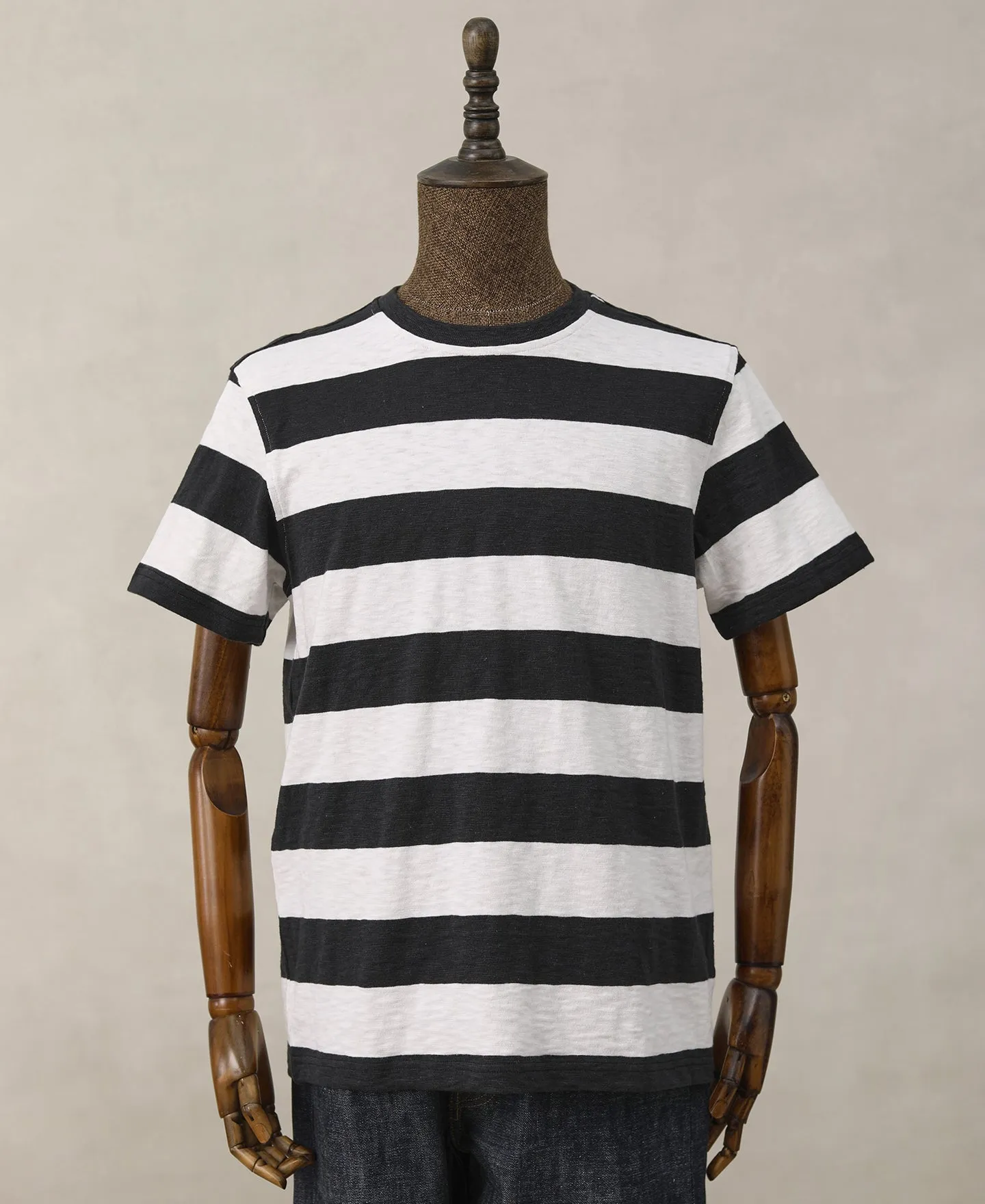Slub Cotton Wide Striped T-Shirt sold by Time Catcher product image thumbnail 2