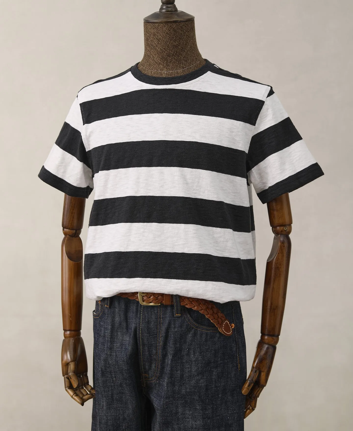 Slub Cotton Wide Striped T-Shirt sold by Time Catcher product image thumbnail 4