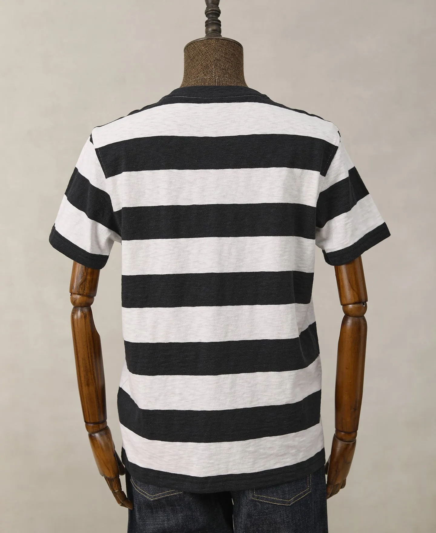 Slub Cotton Wide Striped T-Shirt sold by Time Catcher product image thumbnail 3