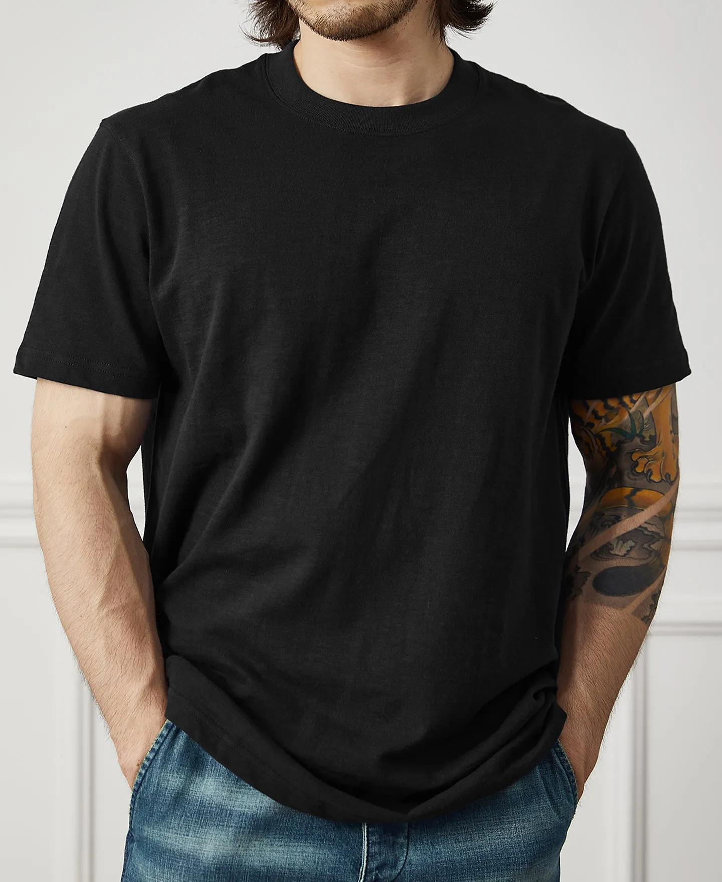 Classic Fit Loopwheel Slub Cotton T-Shirt sold by Time Catcher product image thumbnail 2