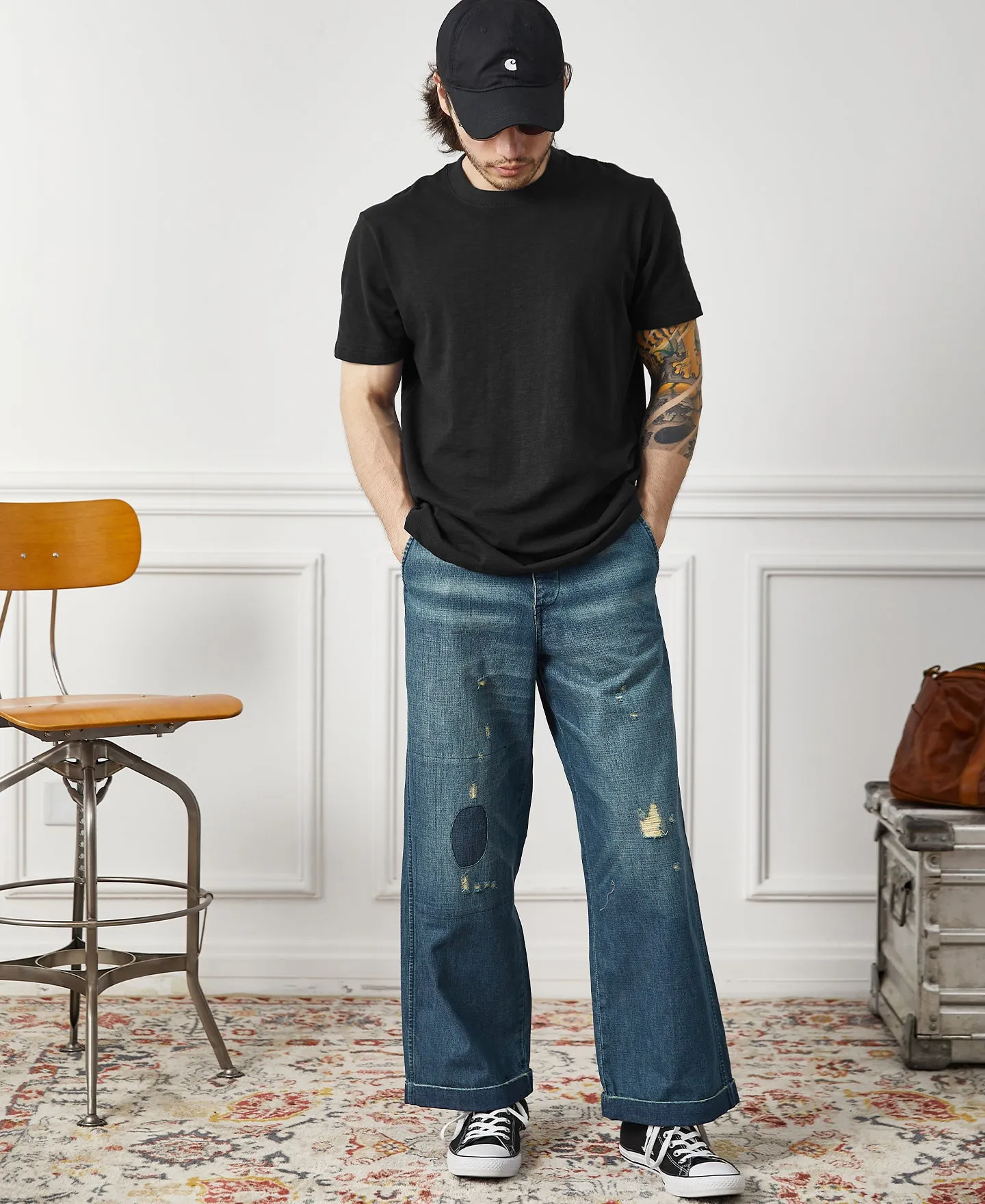 Classic Fit Loopwheel Slub Cotton T-Shirt sold by Time Catcher product image thumbnail 5