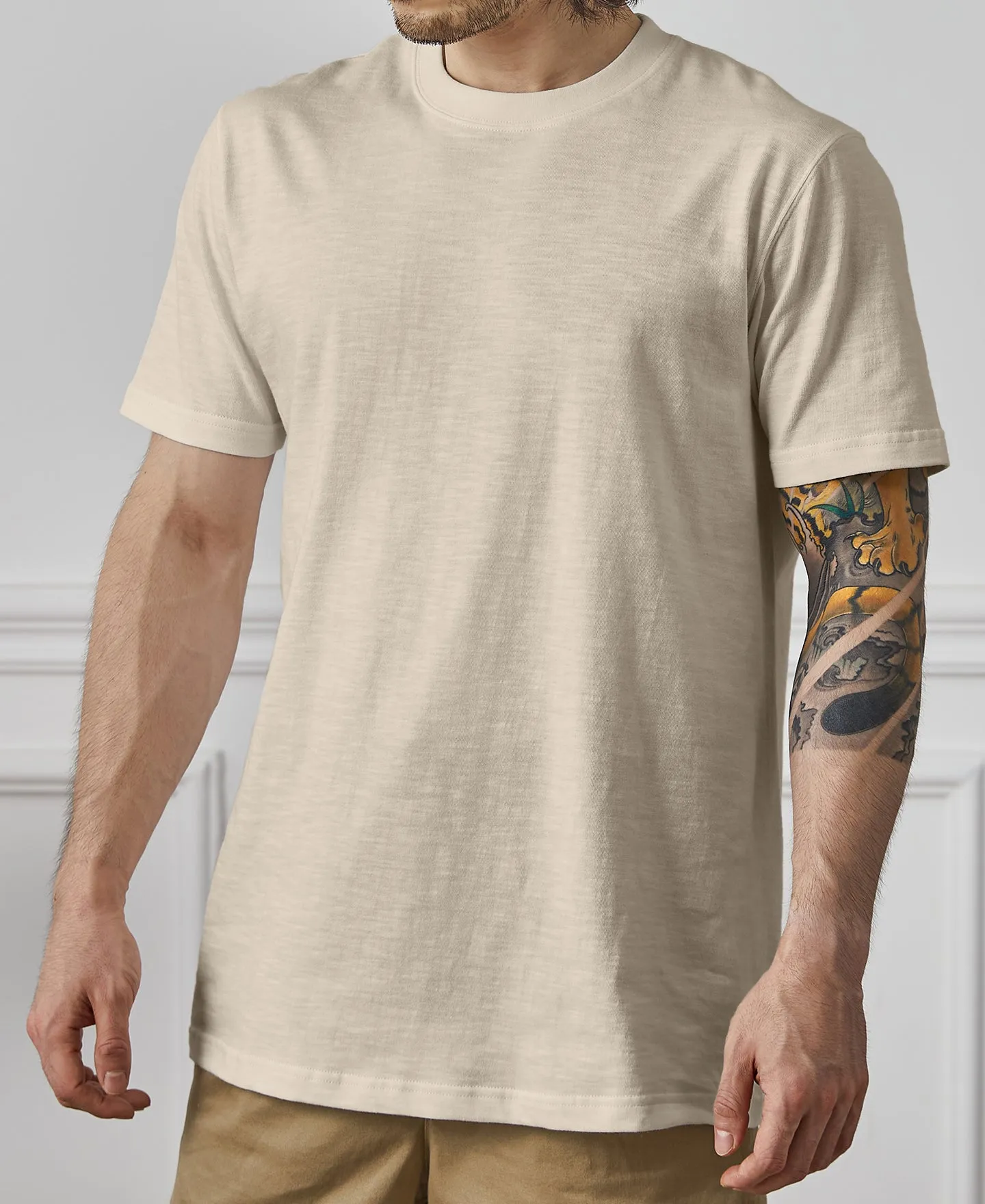 Classic Fit Loopwheel Slub Cotton T-Shirt sold by Time Catcher product image thumbnail 2