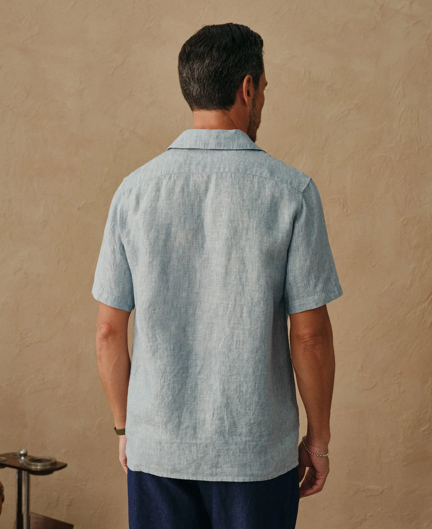 Yarn-dyed French Linen Camp-Collar Shirt sold by Time Catcher product image thumbnail 4