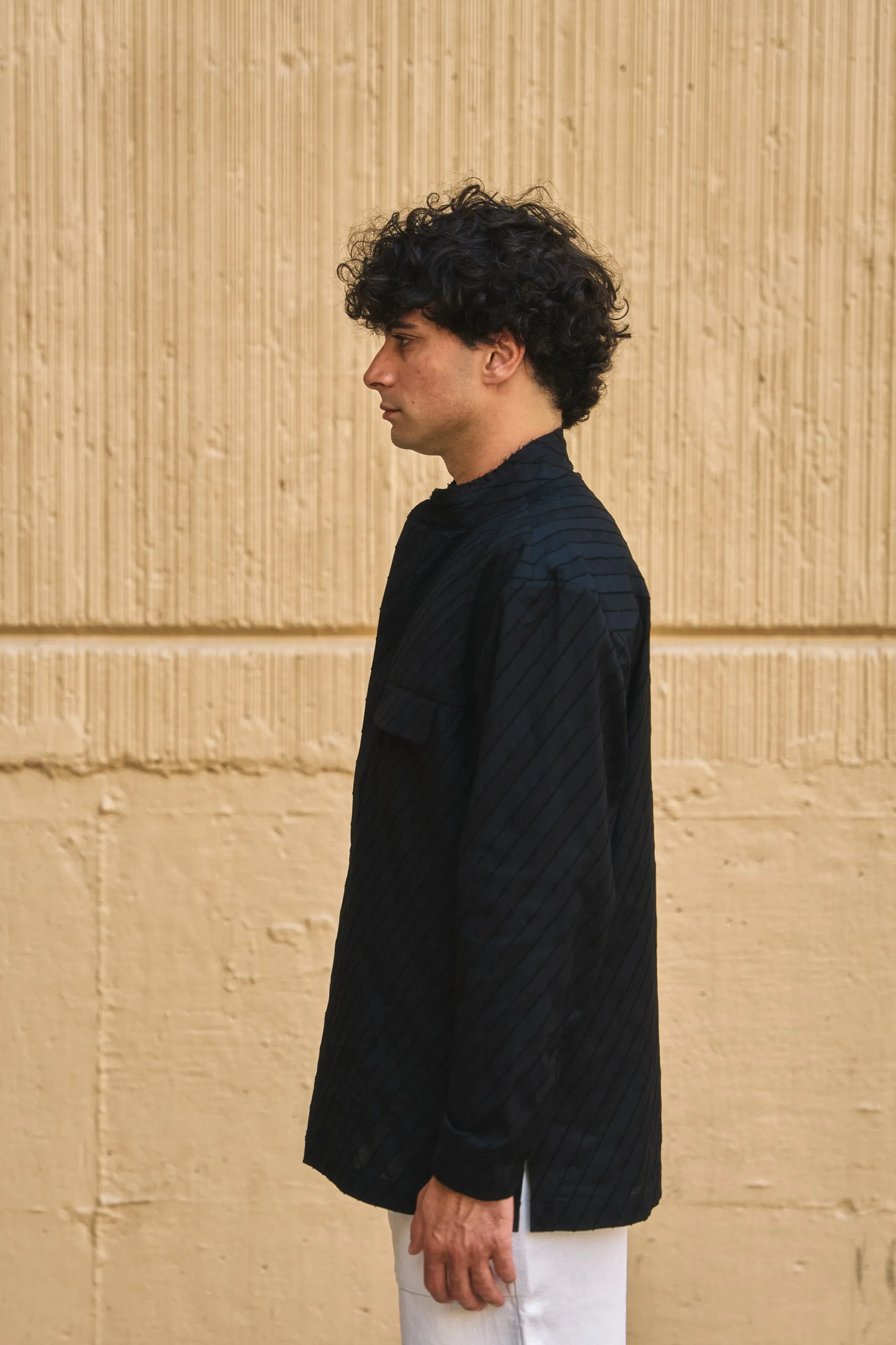 Band Collar Popover Shirt sold by SLOU product image thumbnail 3