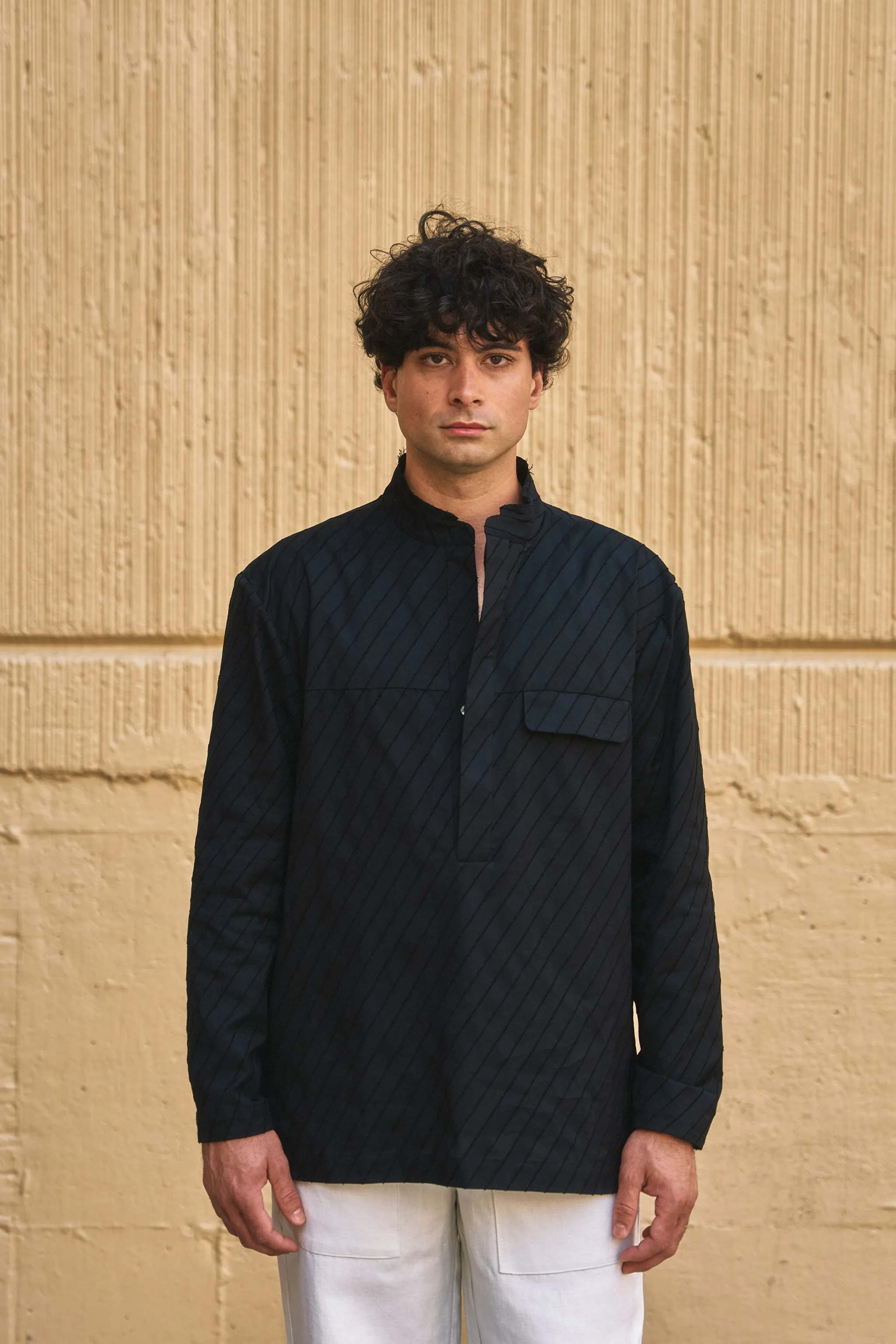 Band Collar Popover Shirt sold by SLOU product image thumbnail 2