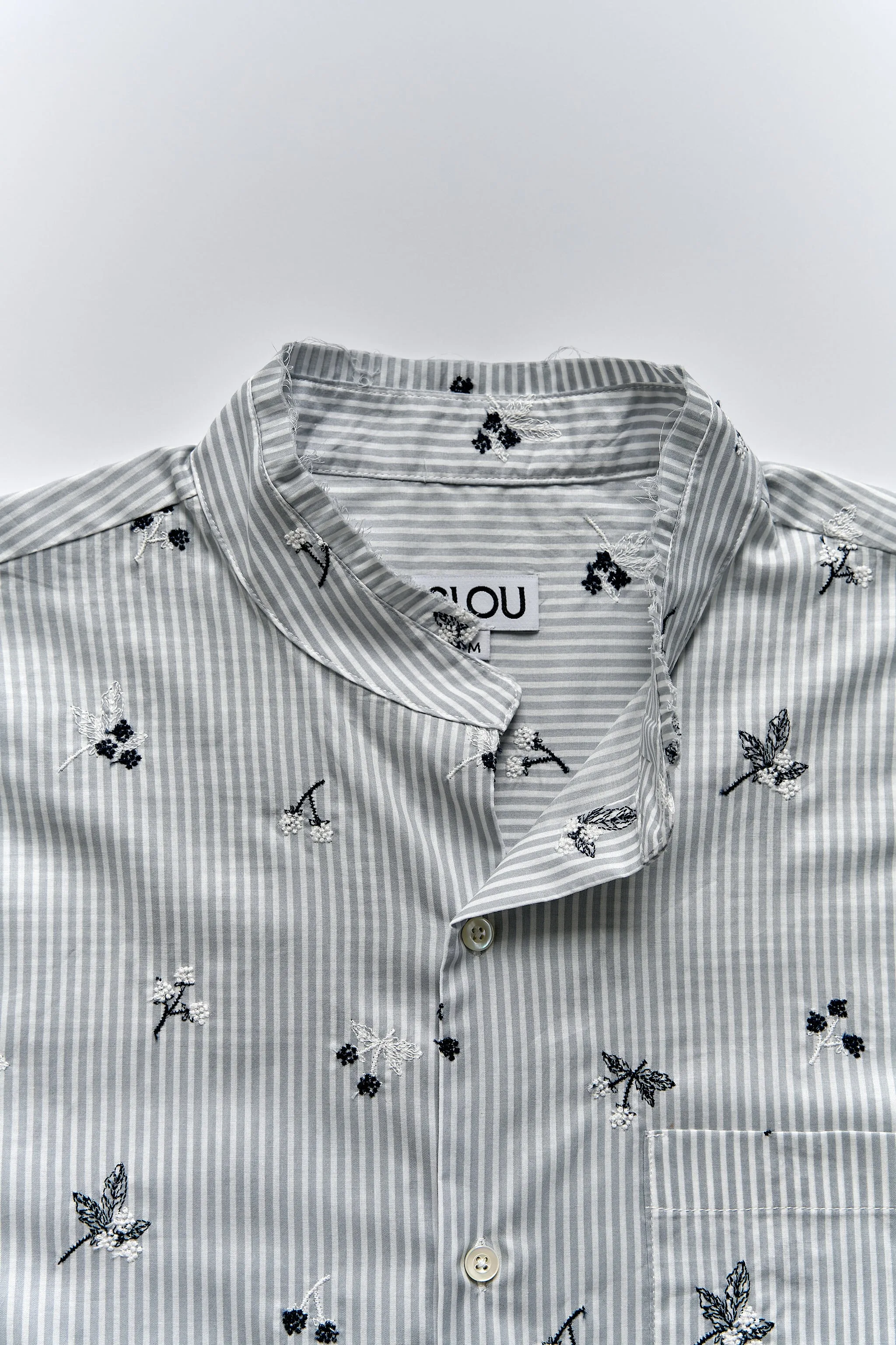 Band Collar Embroidered Shirt sold by SLOU product image thumbnail 2