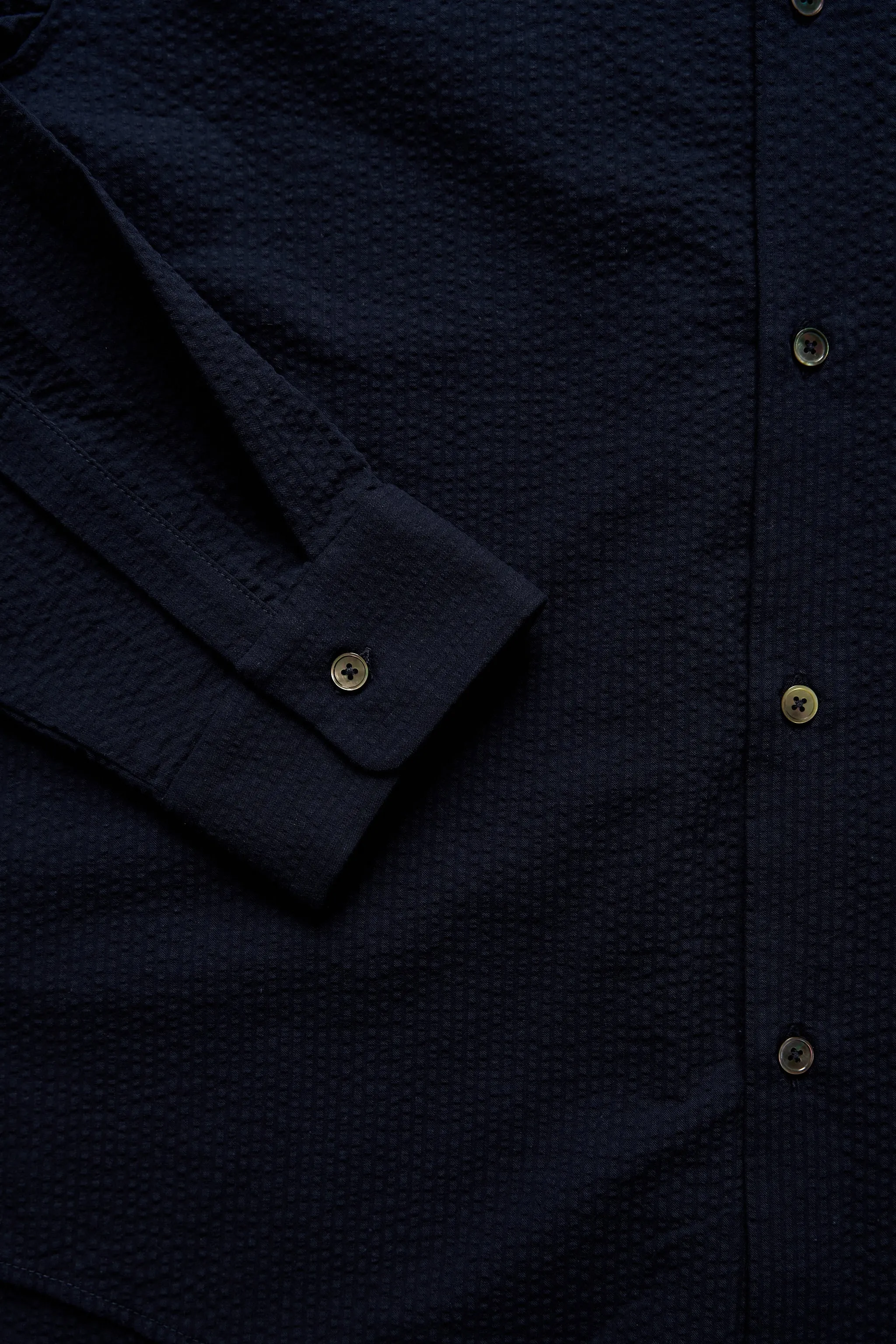 Band Collar Seersucker Shirt sold by SLOU product image thumbnail 3