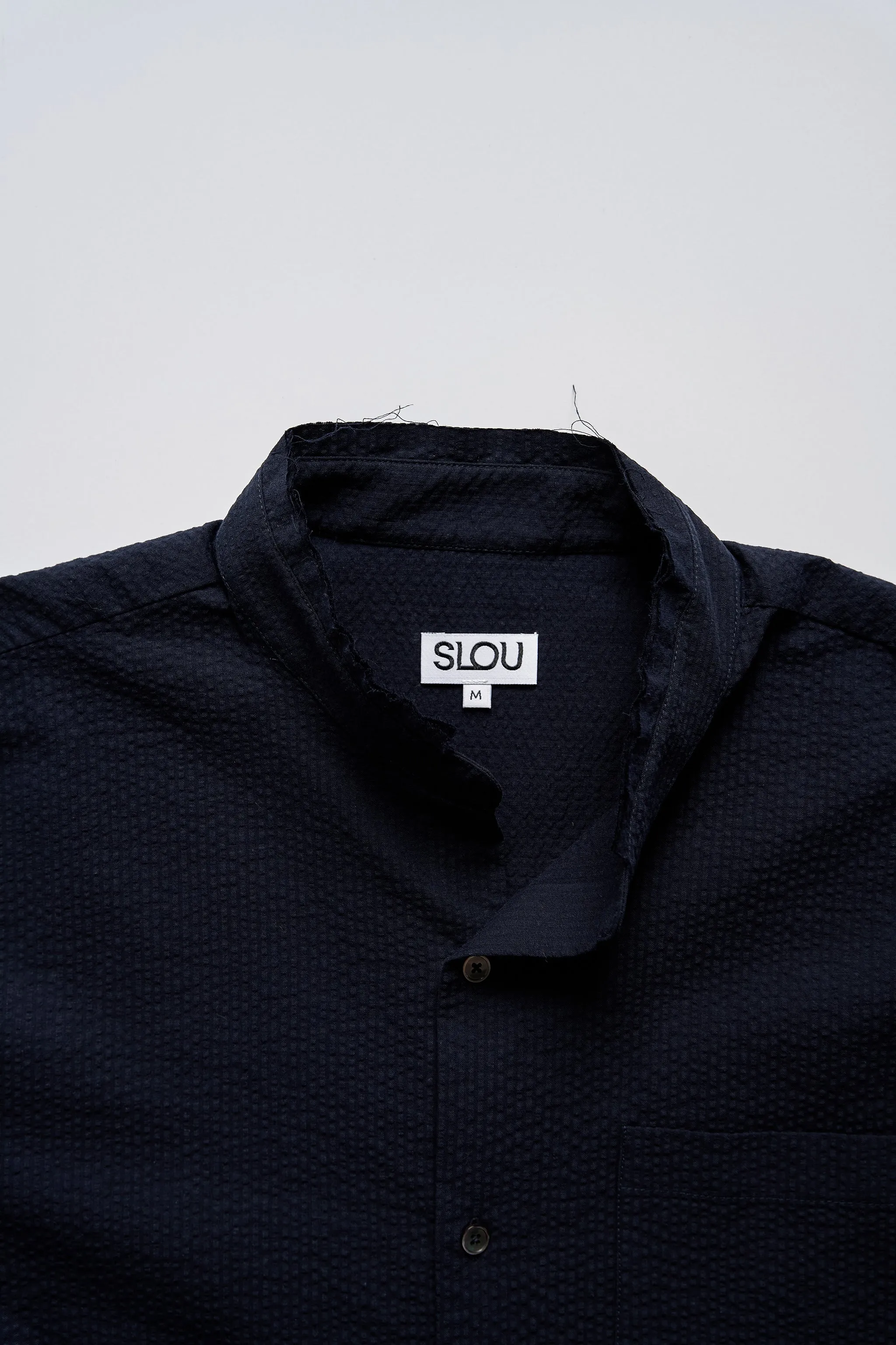 Band Collar Seersucker Shirt sold by SLOU product image thumbnail 2