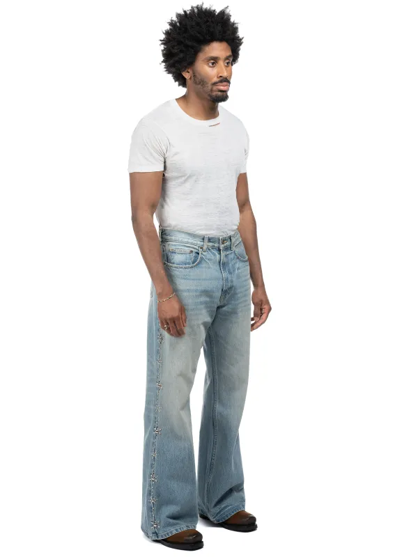 Studded Serge Loose Bootcut Jeans sold by Bare Knuckles