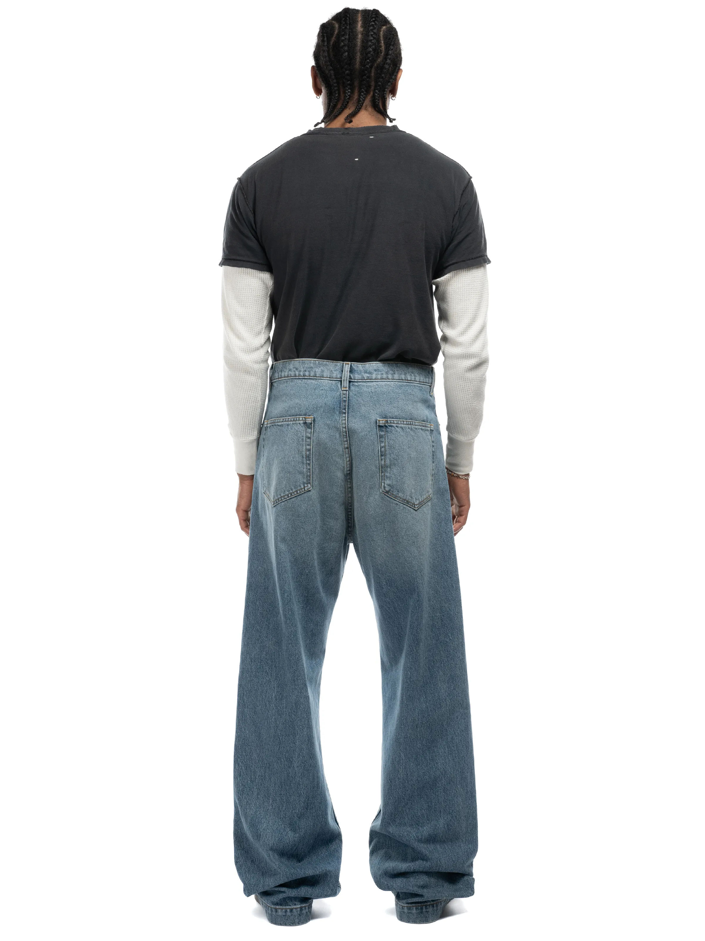 Javier Wide Leg Jeans - Light Wash Indigo sold by Bare Knuckles product image thumbnail 5