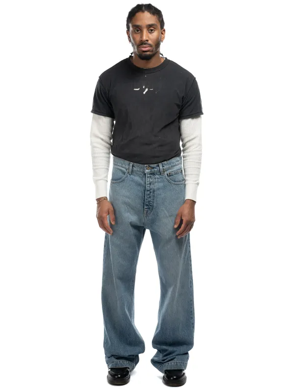 Javier Wide Leg Jeans - Light Wash Indigo sold by Bare Knuckles