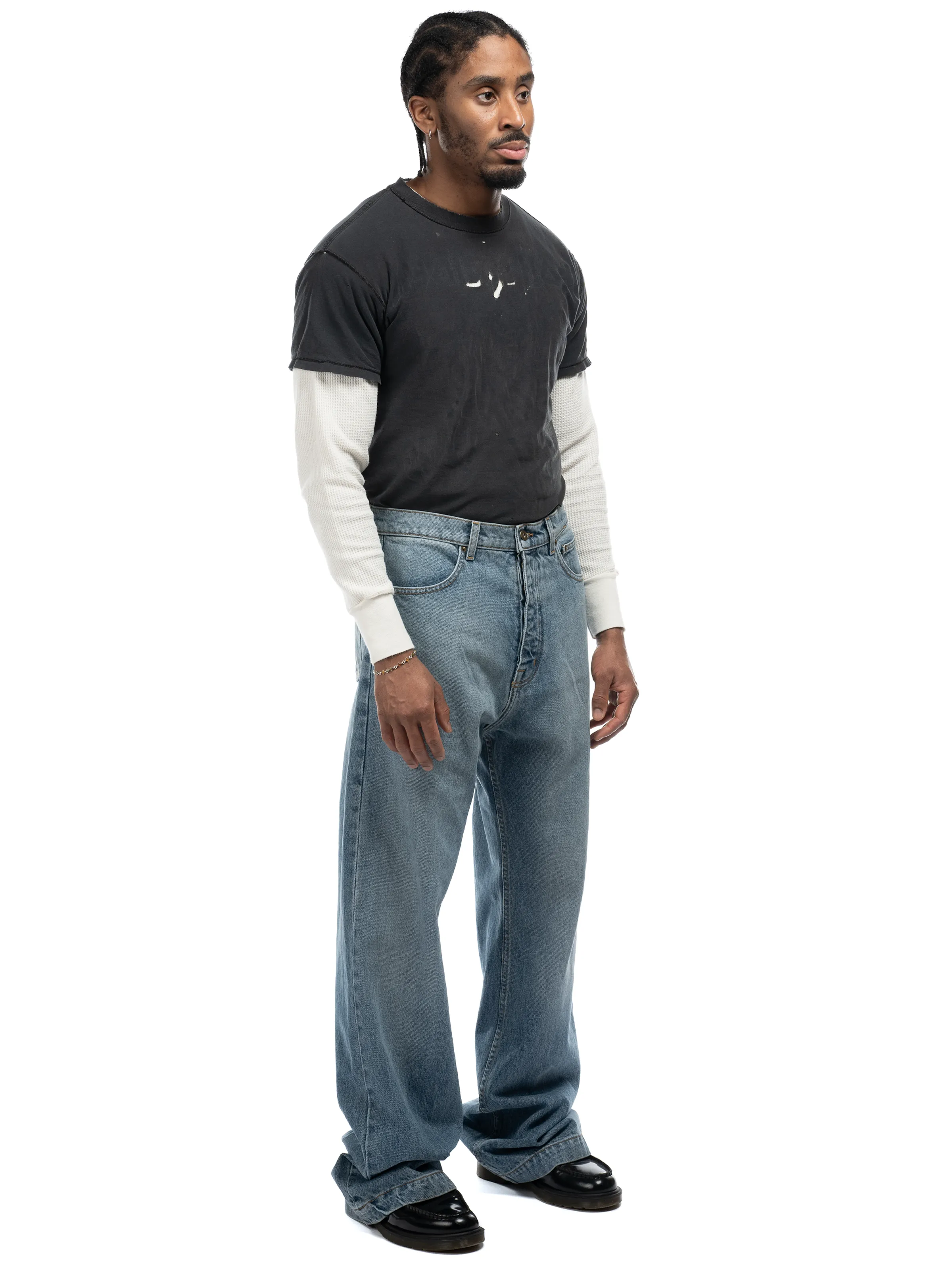 Javier Wide Leg Jeans - Light Wash Indigo sold by Bare Knuckles product image thumbnail 4