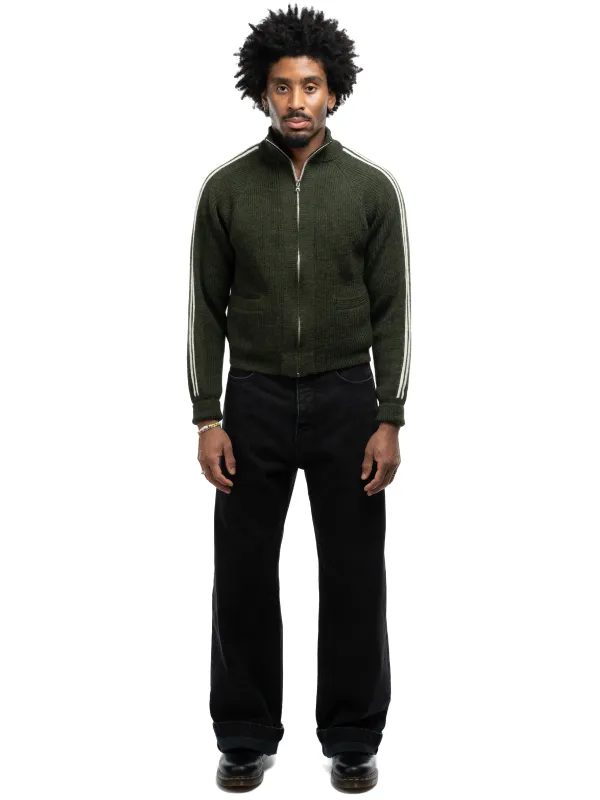 Alexandra Knit Zip Sweater - Olive sold by Bare Knuckles