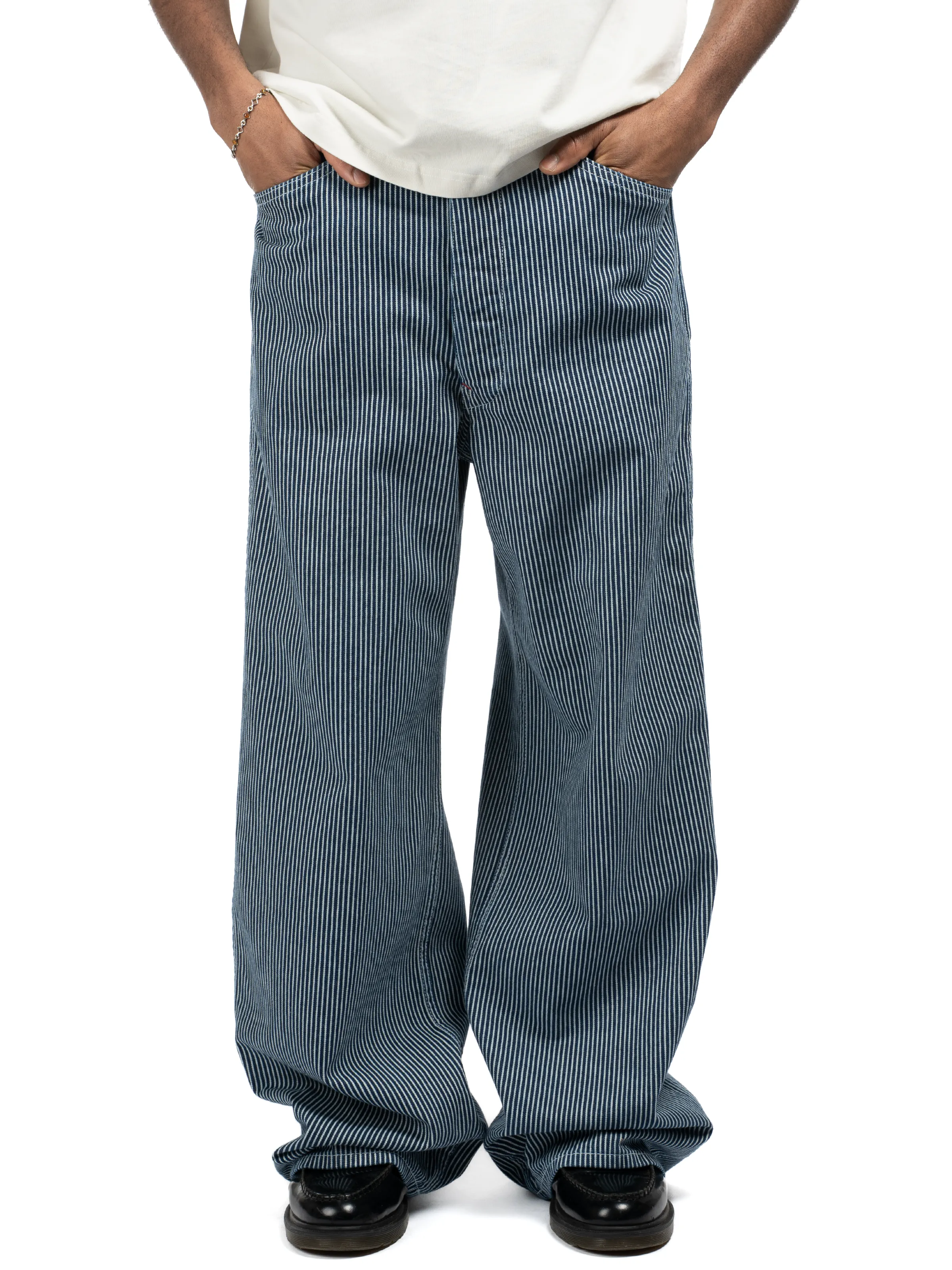 Hickory Stripe Service Pant - Rinsed Raw sold by Bare Knuckles product image thumbnail 2