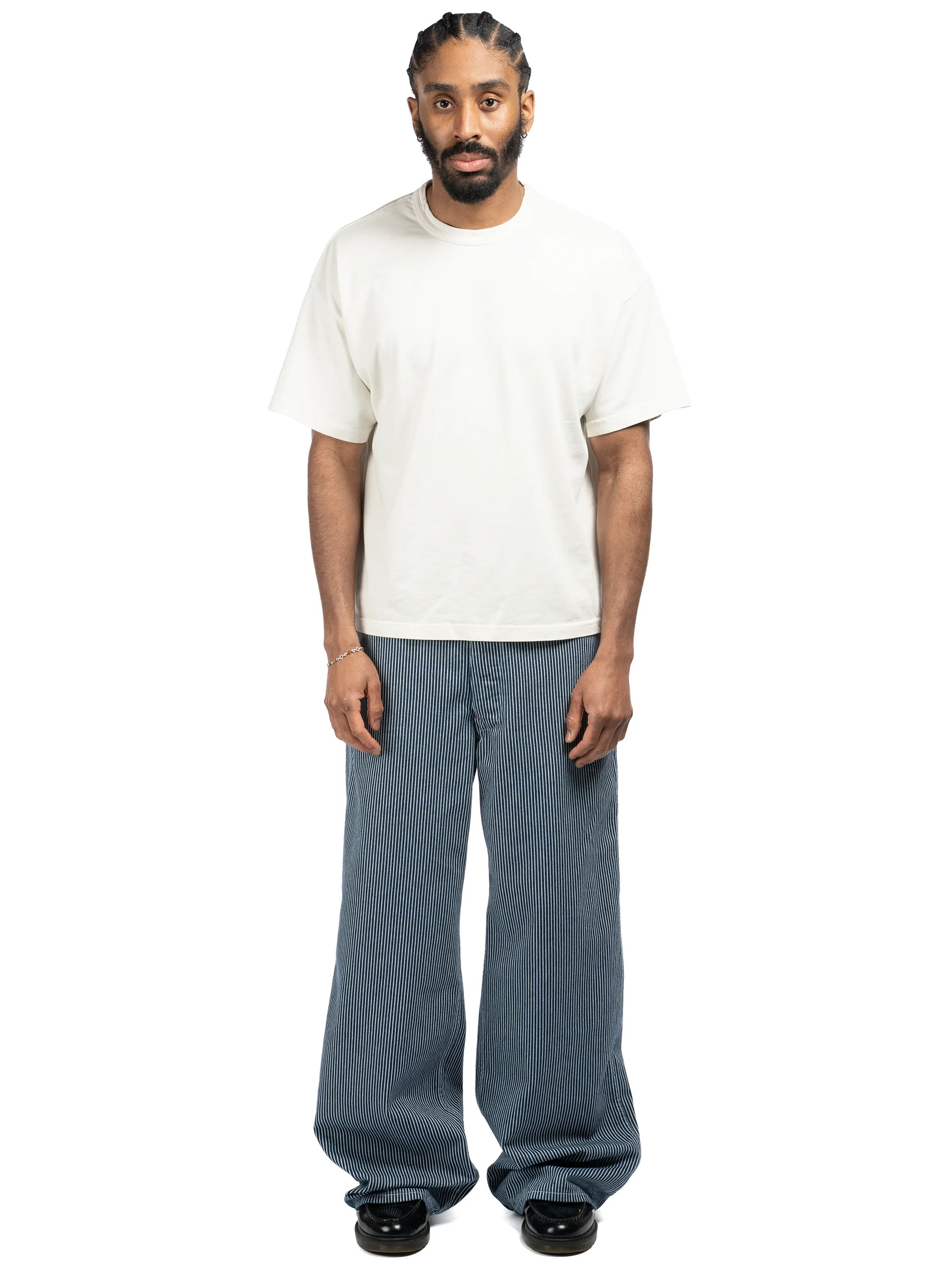 Hickory Stripe Service Pant - Rinsed Raw sold by Bare Knuckles