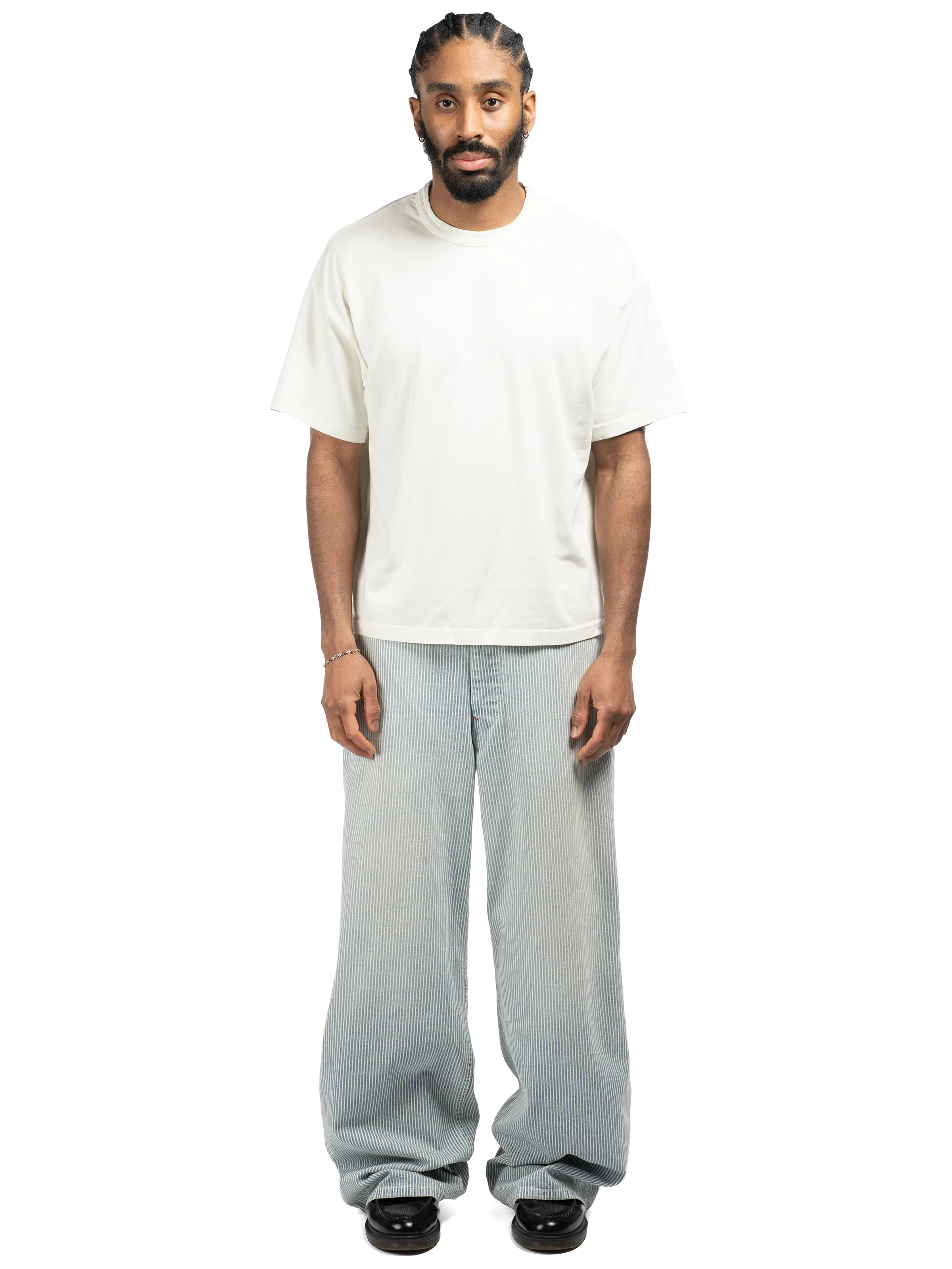 Hickory Stripe Service Pant - Faded Wash sold by Bare Knuckles