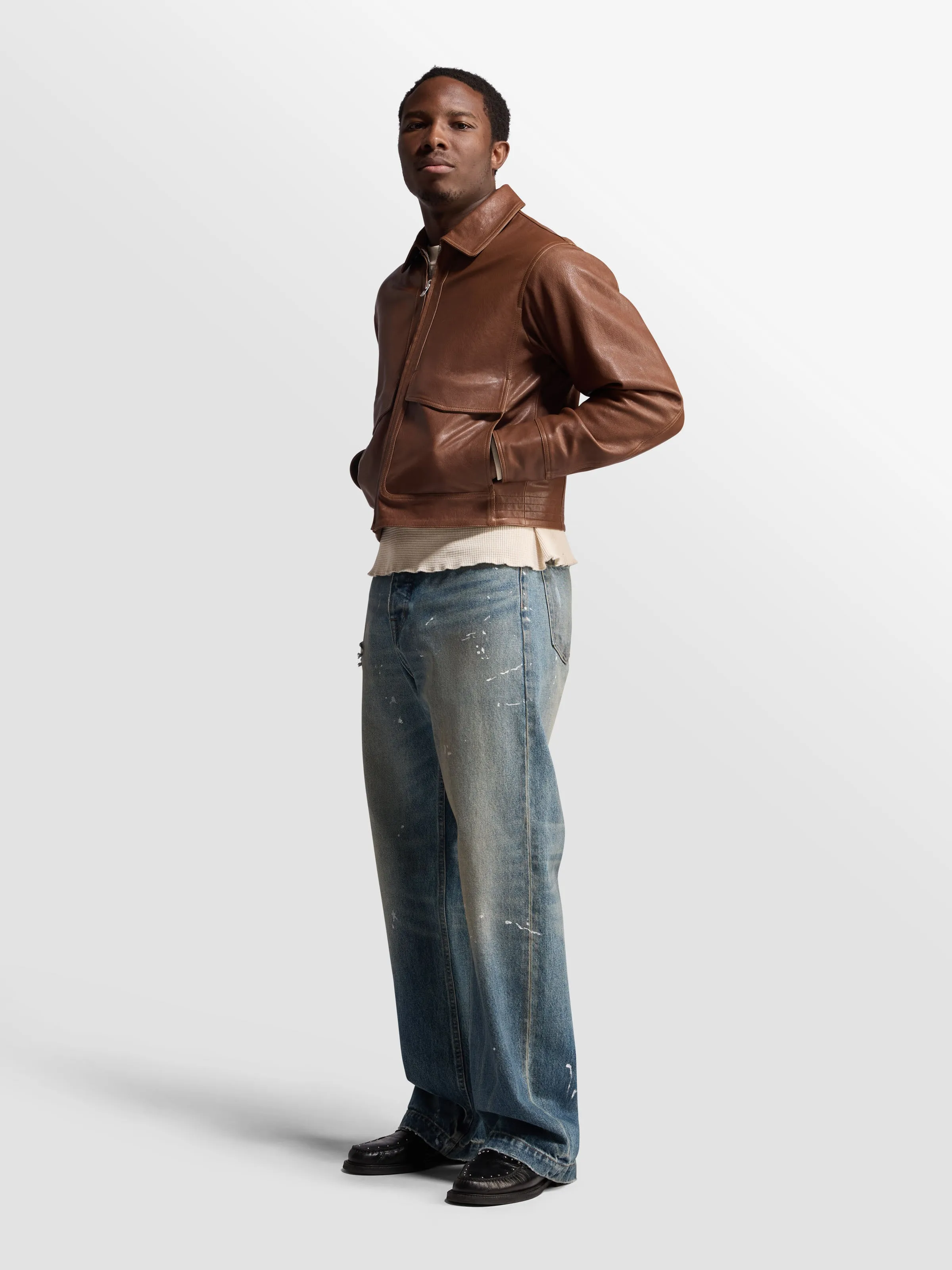 Leather Cruiser Jacket sold by Bare Knuckles product image thumbnail 2
