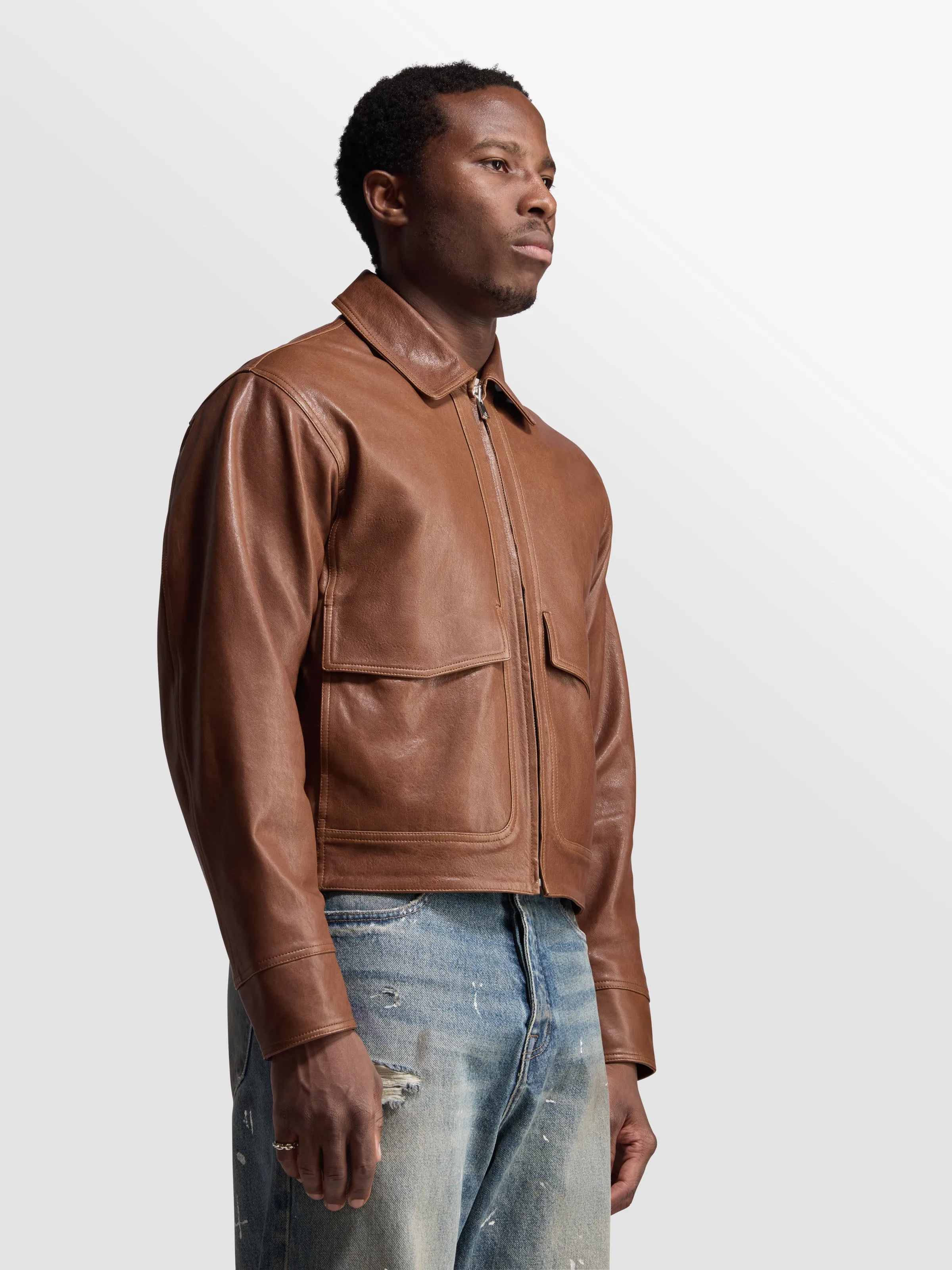 Leather Cruiser Jacket sold by Bare Knuckles product image thumbnail 4