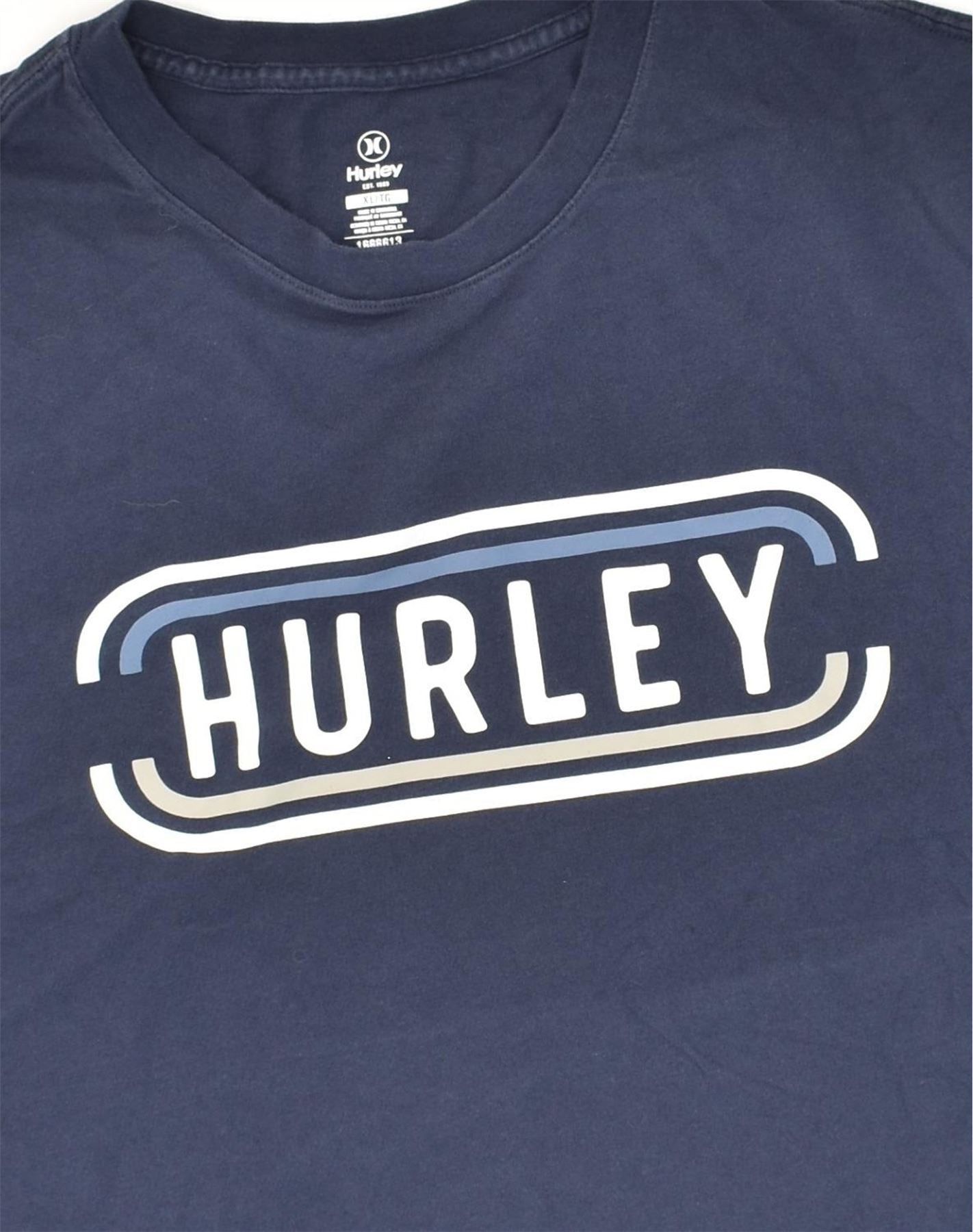 HURLEY Mens Graphic T-Shirt Top XL Navy Blue Cotton sold by Messina Hembry product image thumbnail 3
