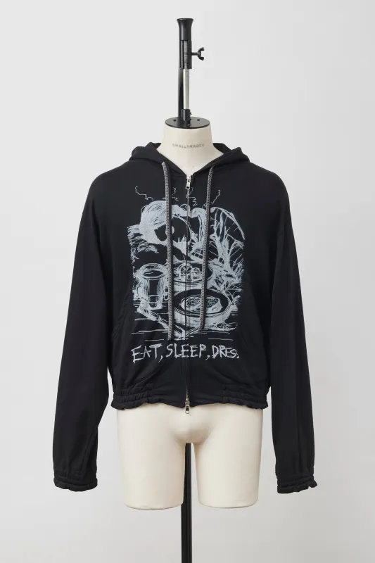 ORDINARY HOME OLD STYLE ZIP HOODIE WITH PRINTING made by Shinyakozuka