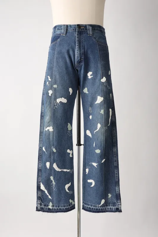 Paint Splatter Denim Pant made by Kartik Research