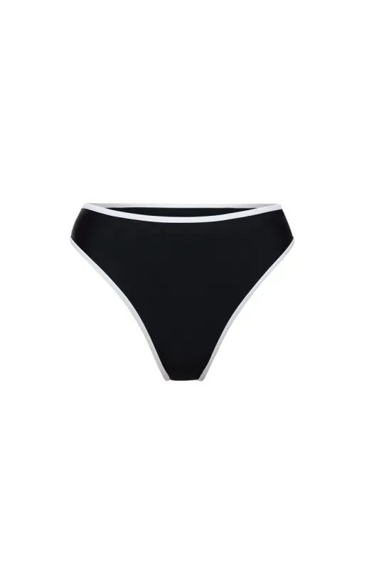 Sydney Bikini Bottom - Black & White sold by Prairie Swim