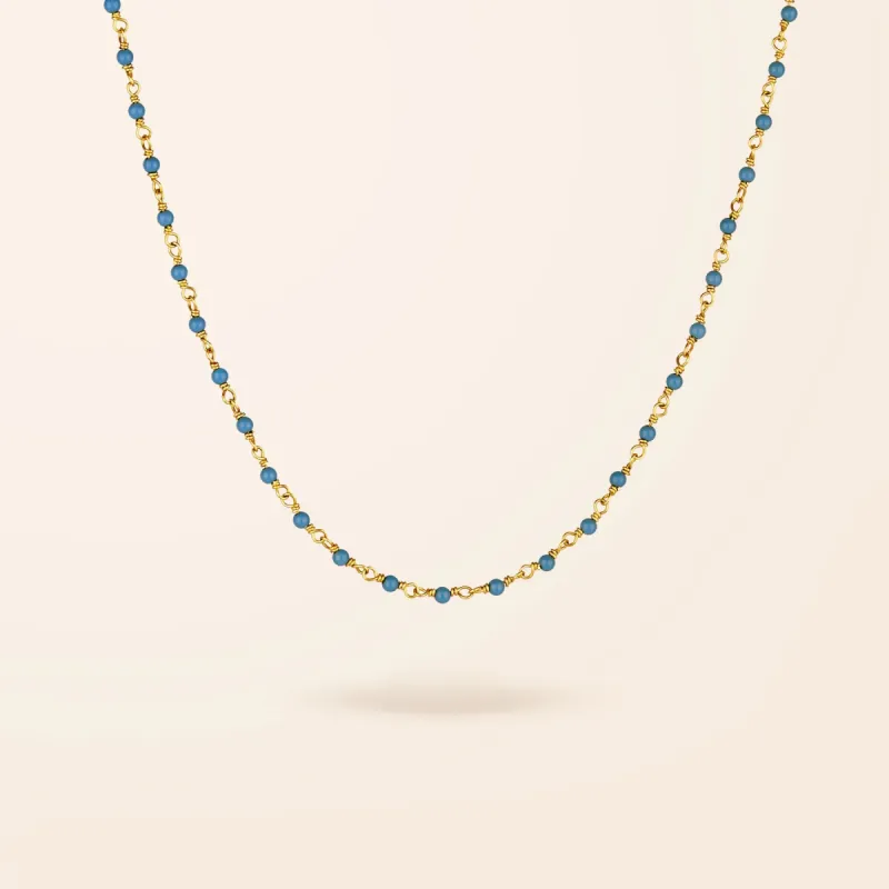 14K Gold Turquoise Bead Necklace sold by Prairie Swim