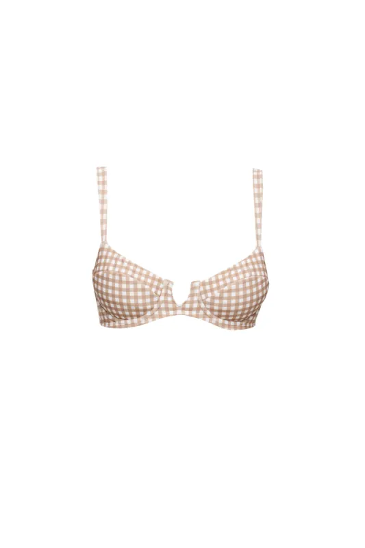 Capri Bikini Top - Summer Gingham sold by Prairie Swim