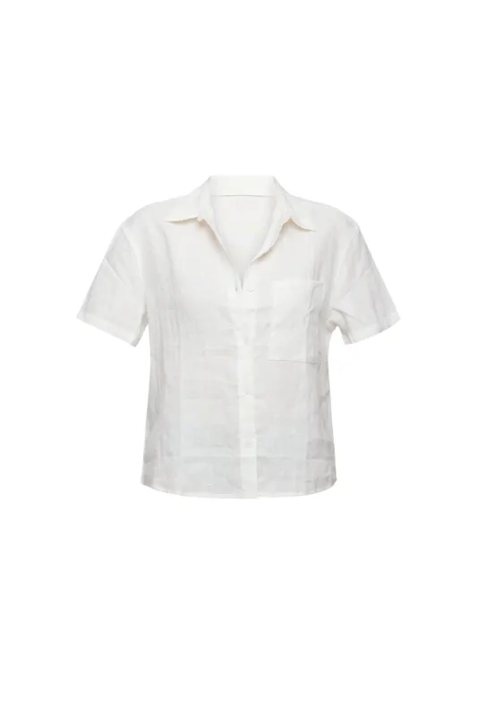 Linen Short-Sleeve Shirt made by Prairie Swim