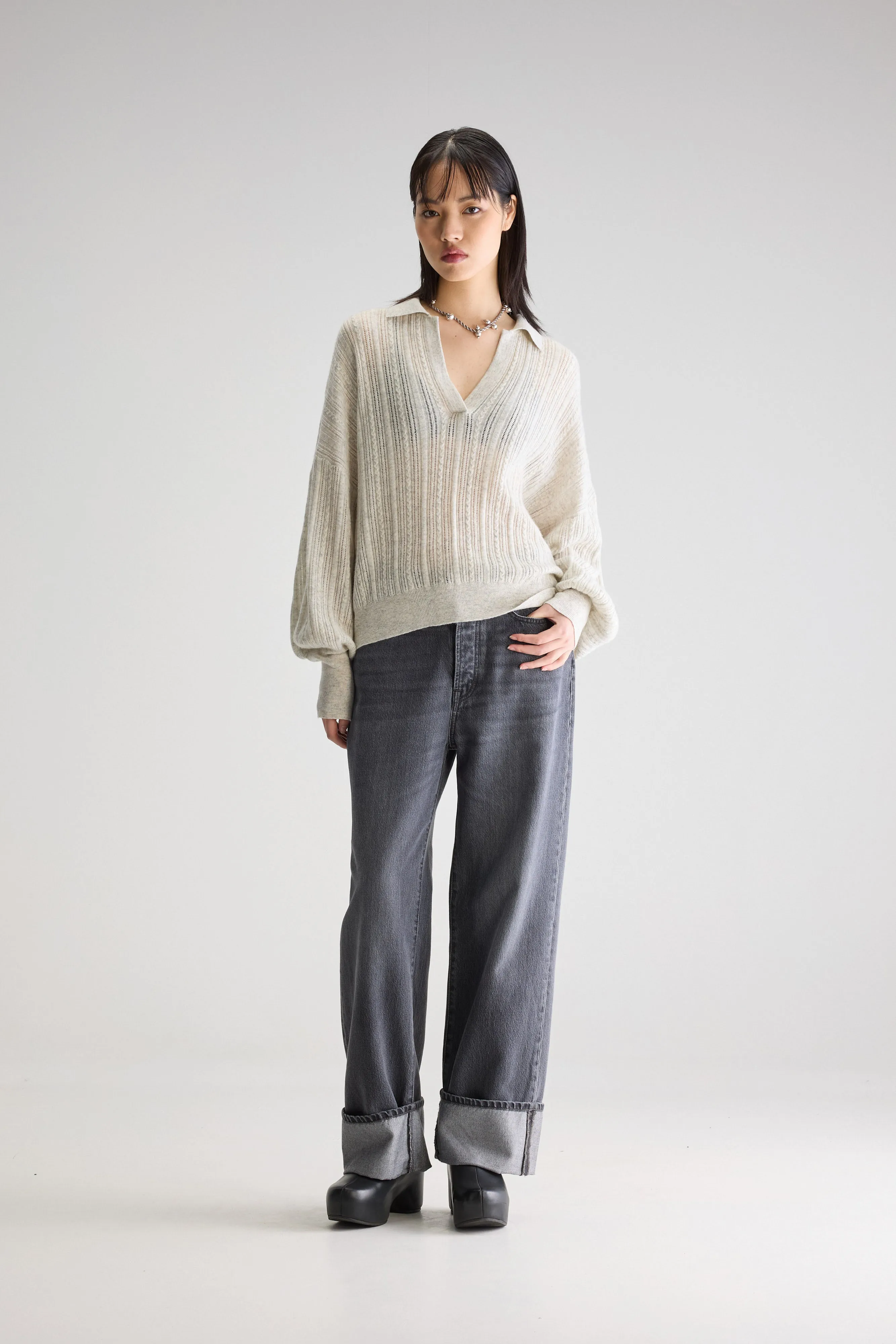 Aummi polo-collar sweater (251 / W / OYSTER) sold by Bellrose product image thumbnail 3