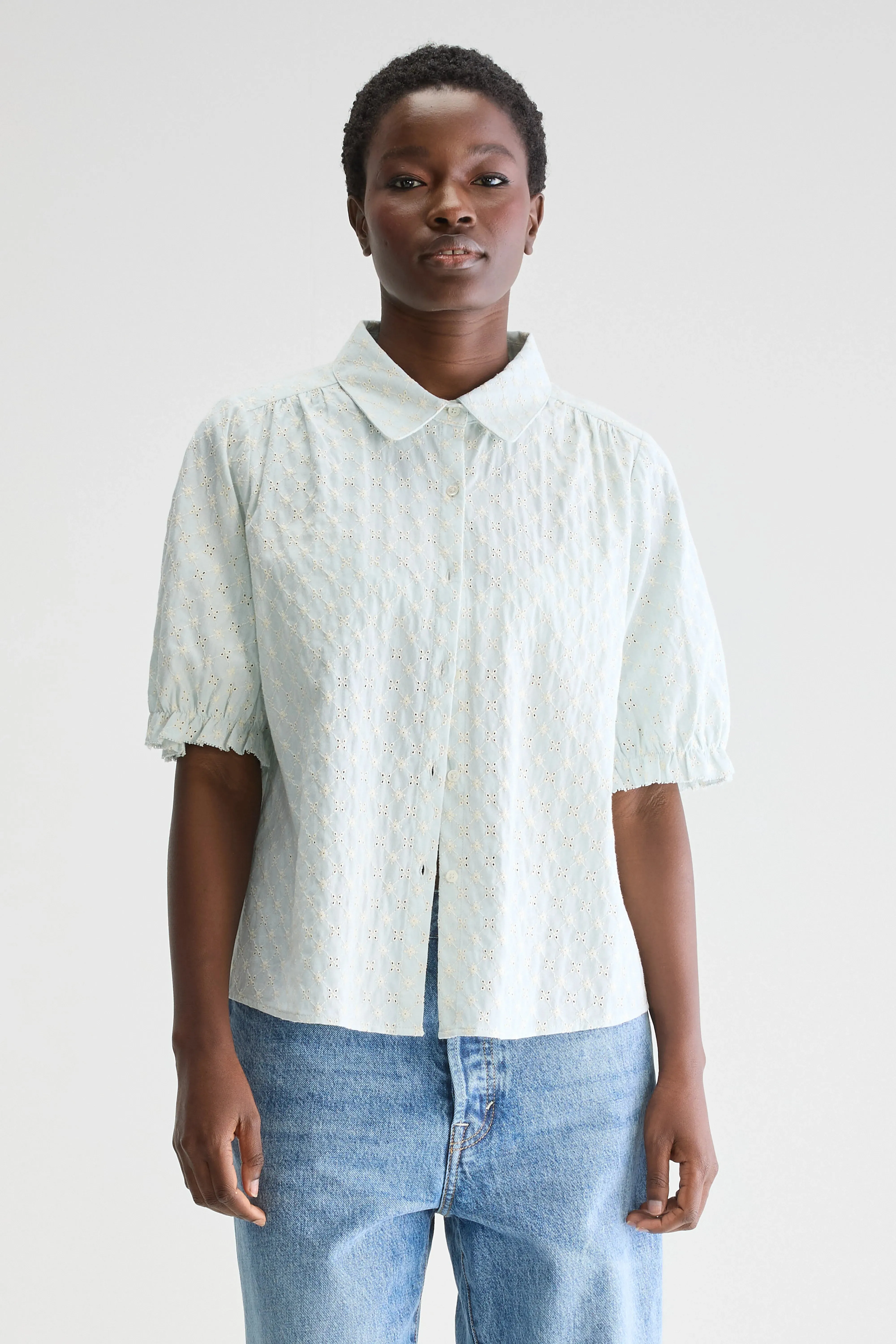 Hosanna short-sleeve blouse (251 / W / STONE BLUE) sold by Bellrose product image thumbnail 2