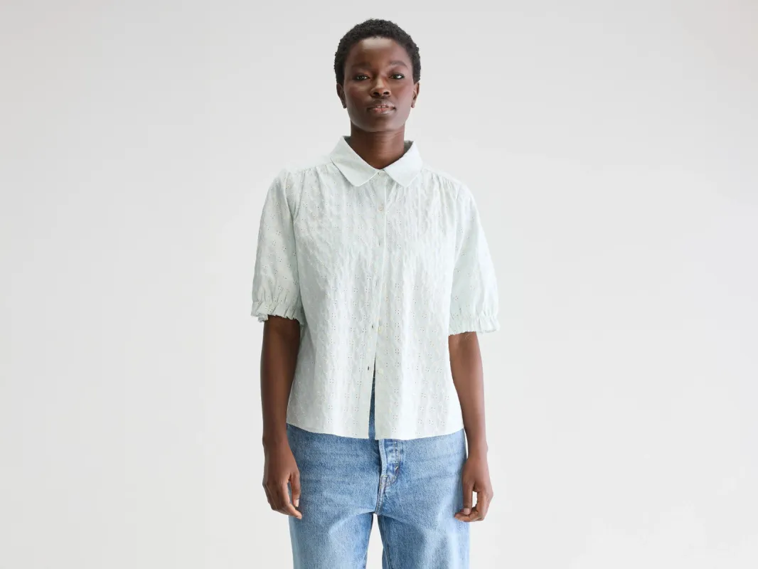 Hosanna short-sleeve blouse (251 / W / STONE BLUE) made by Bellerose