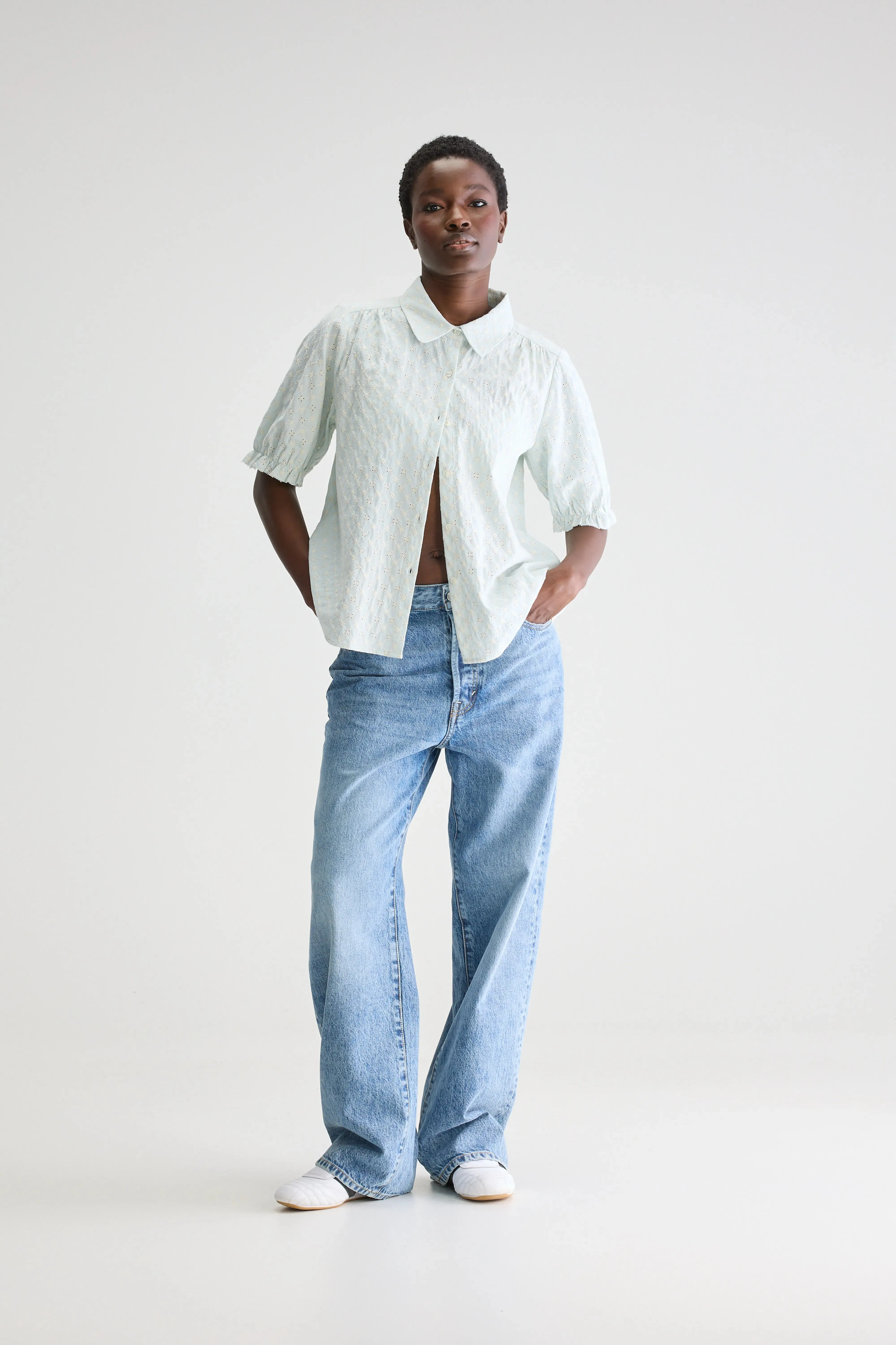 Hosanna short-sleeve blouse (251 / W / STONE BLUE) sold by Bellrose product image thumbnail 3