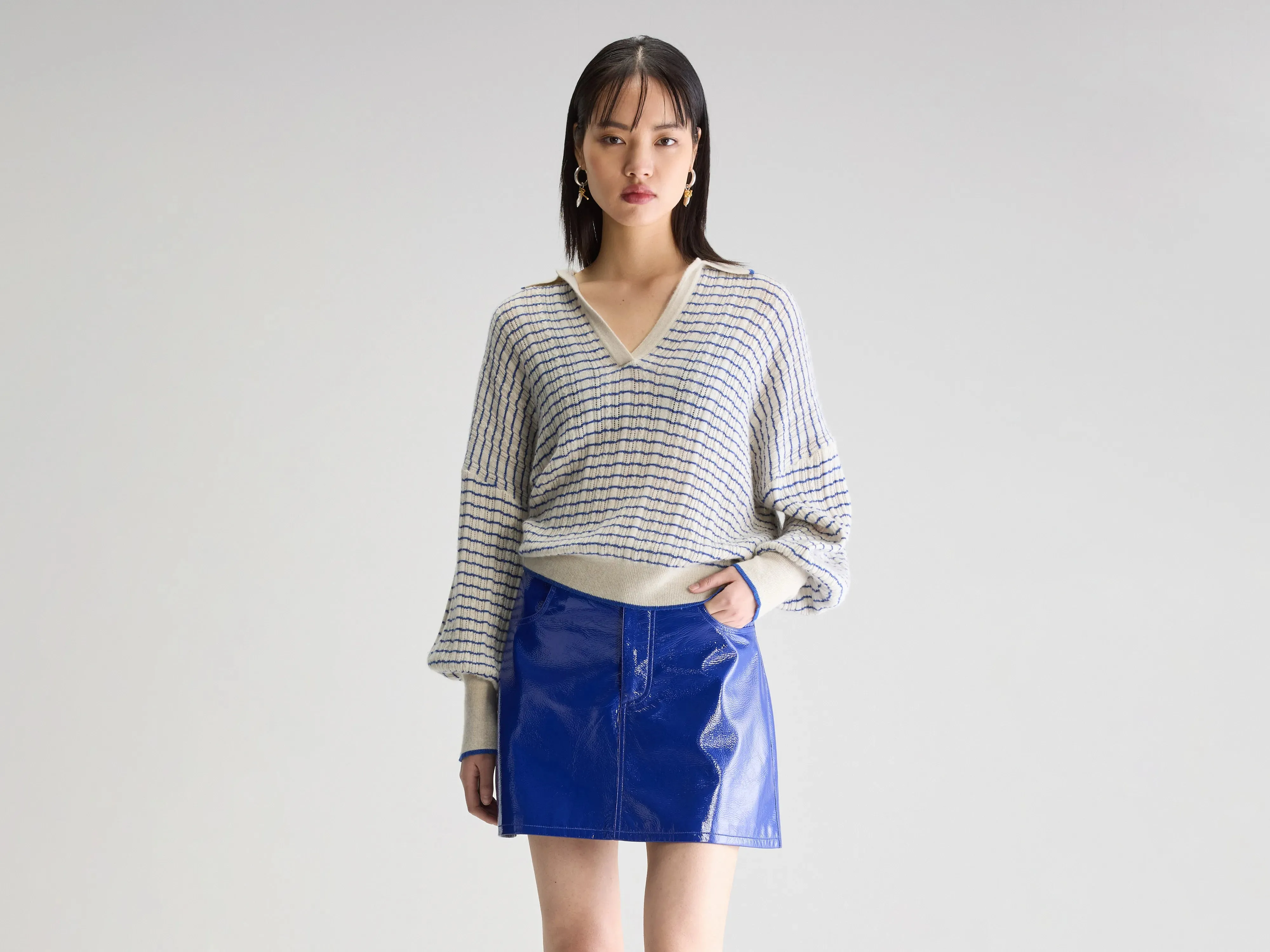 Aummi polo-collar sweater (251 / W / STRIPE A) sold by Bellrose