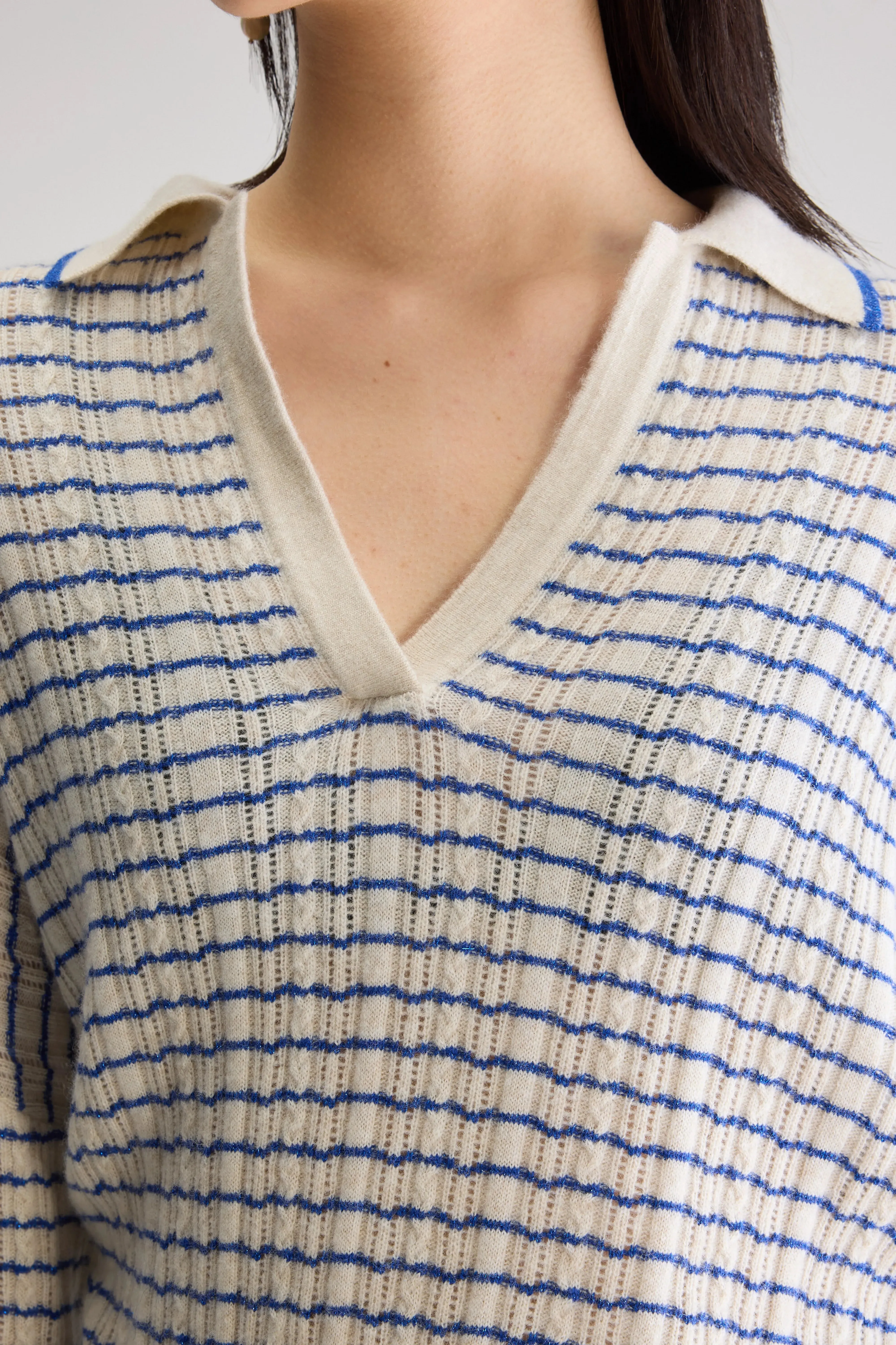 Aummi polo-collar sweater (251 / W / STRIPE A) sold by Bellrose product image thumbnail 5