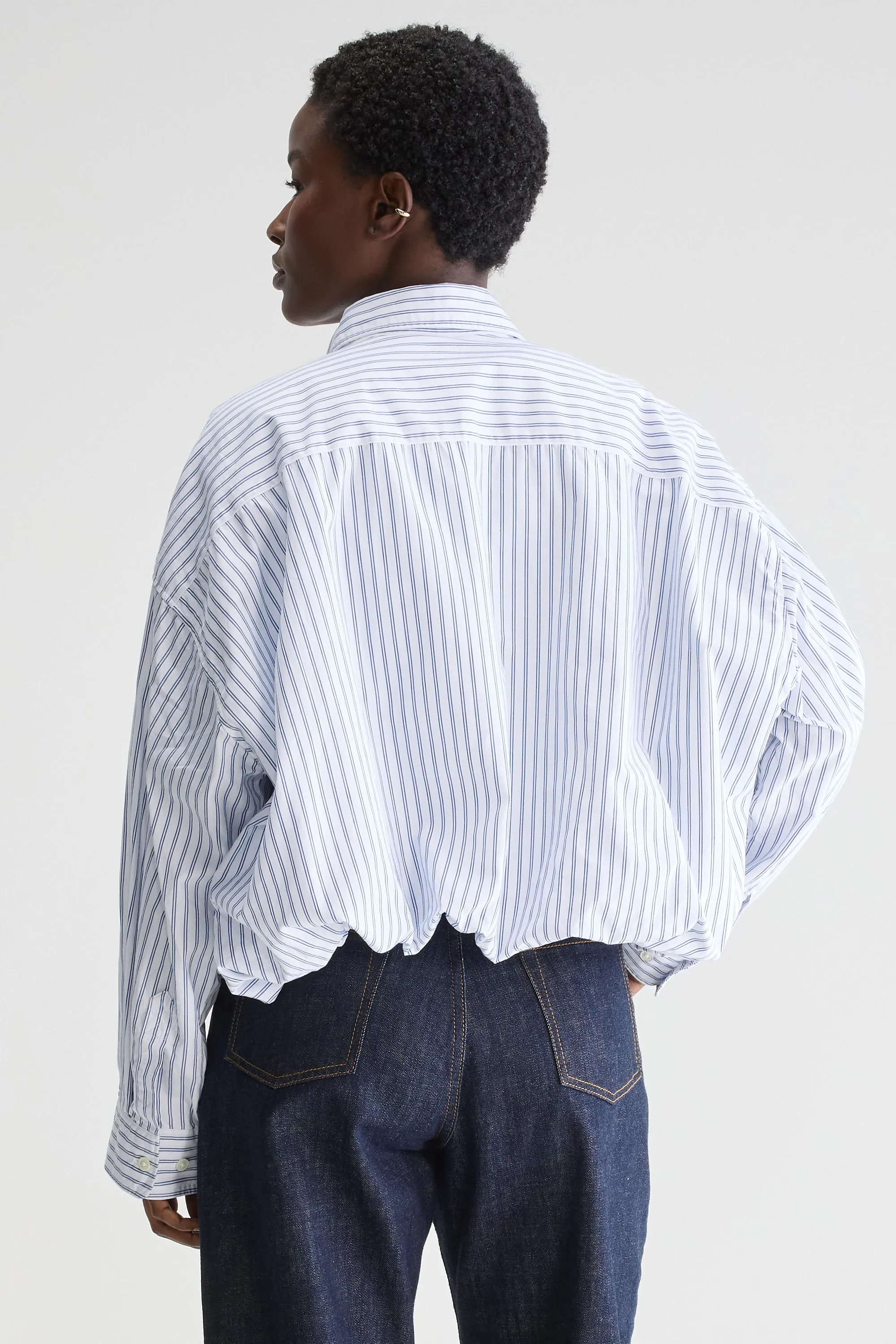 Graham cropped poplin shirt (251 / W / STRIPE P) sold by Bellrose product image thumbnail 4